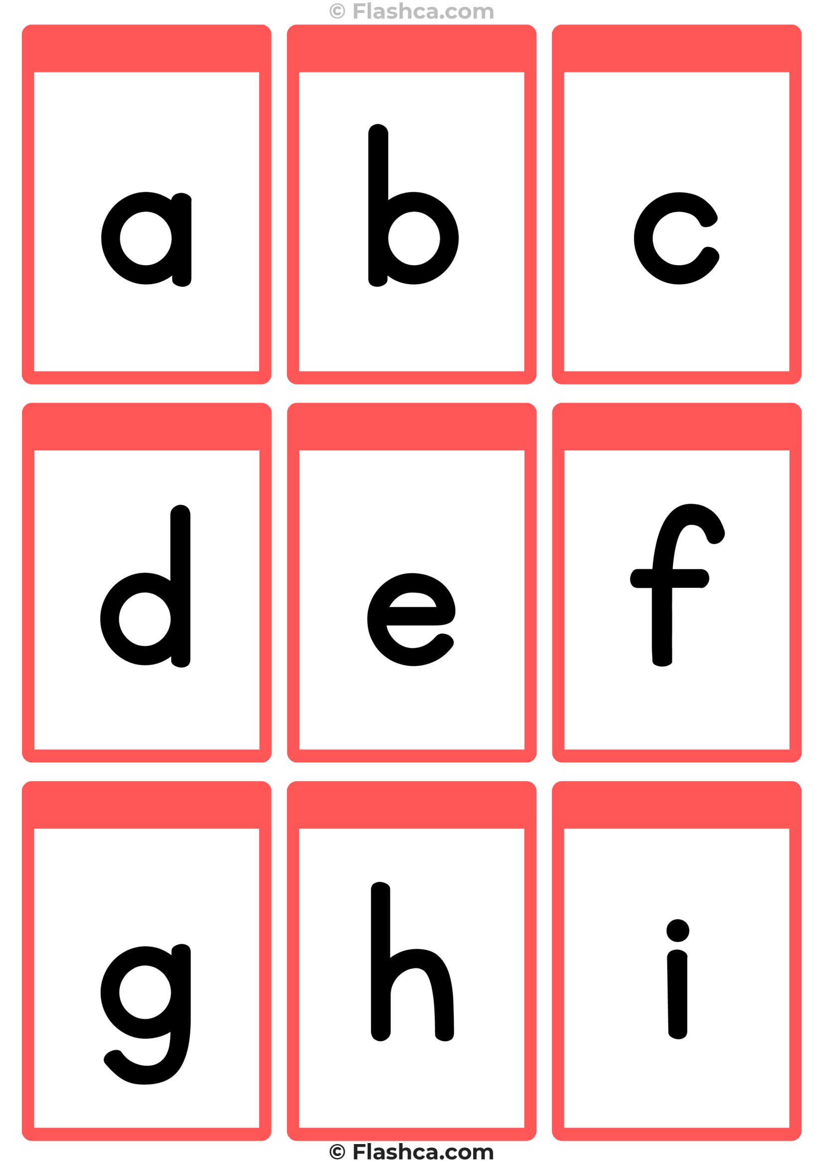 Lowercase Alphabet Flashcards