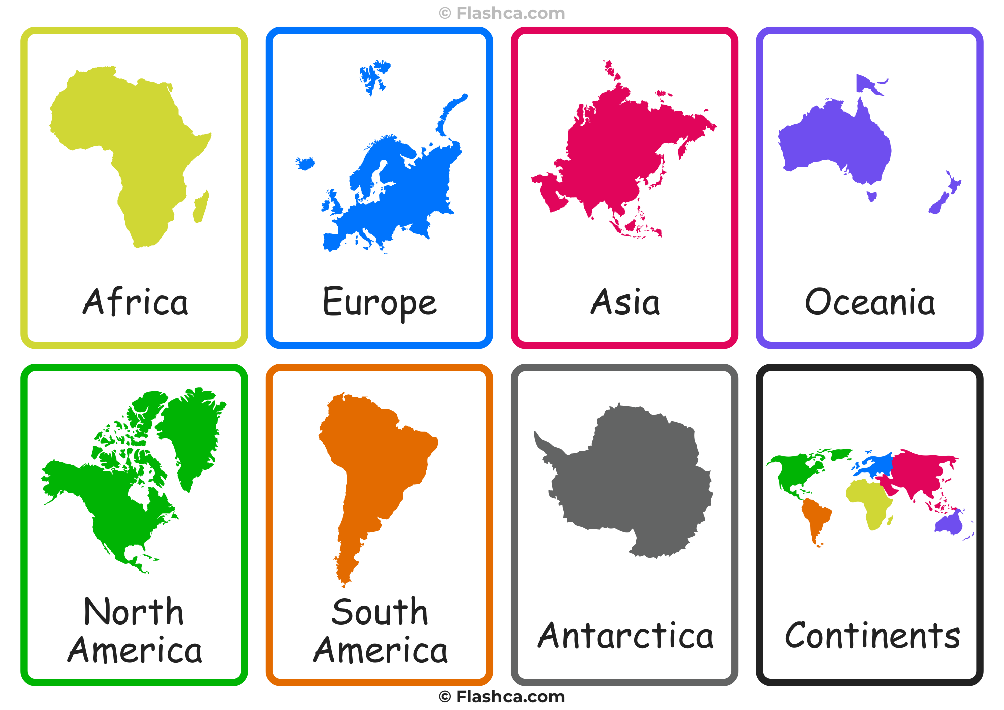 Continents Flashcards
