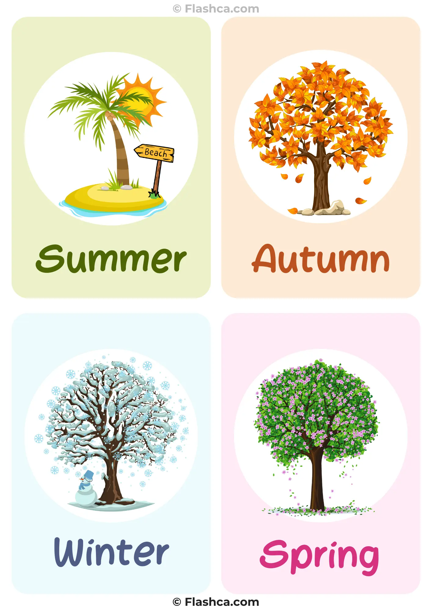 Seasons Flashcards (British English)