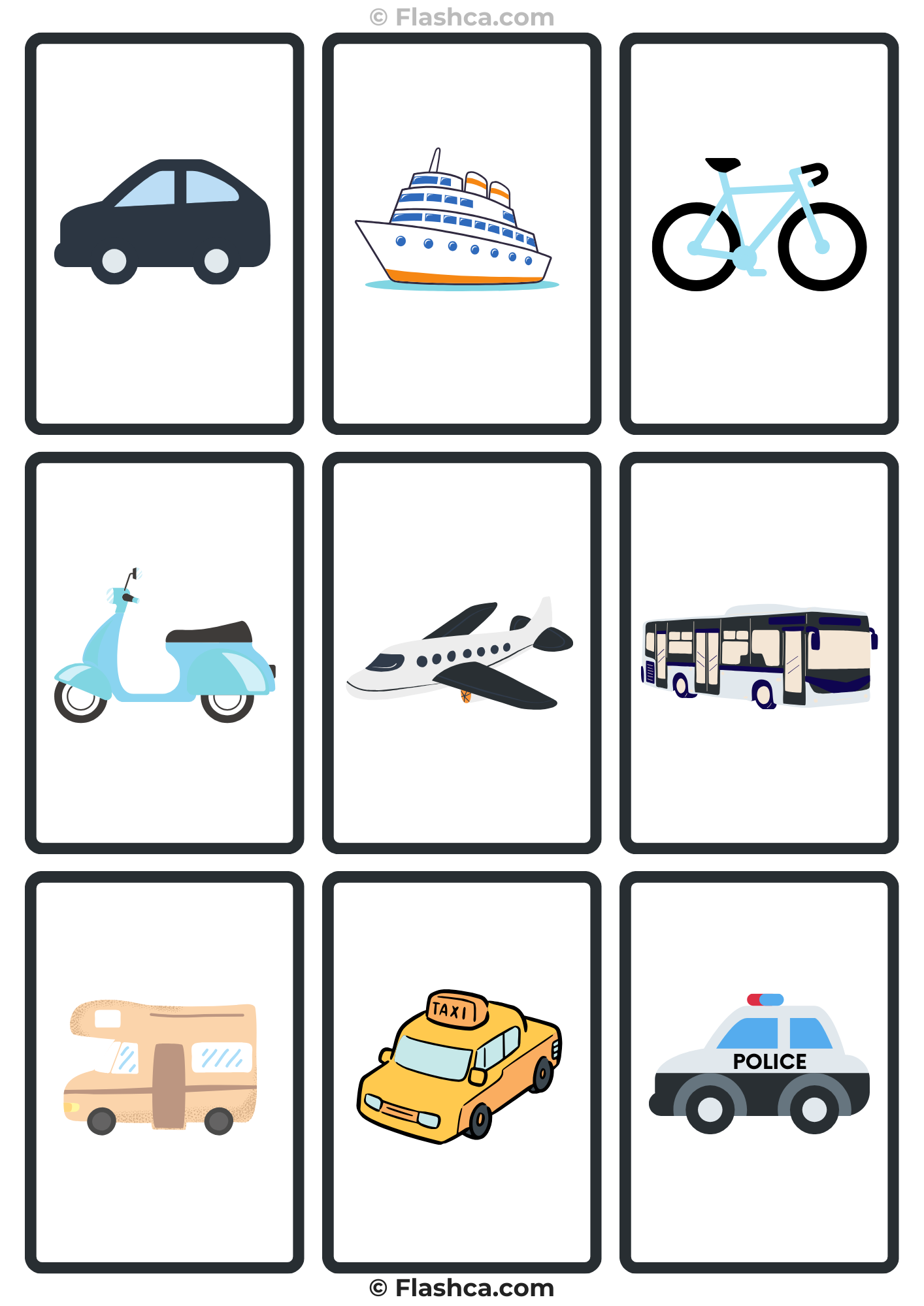 Transport Flashcards (Images only)