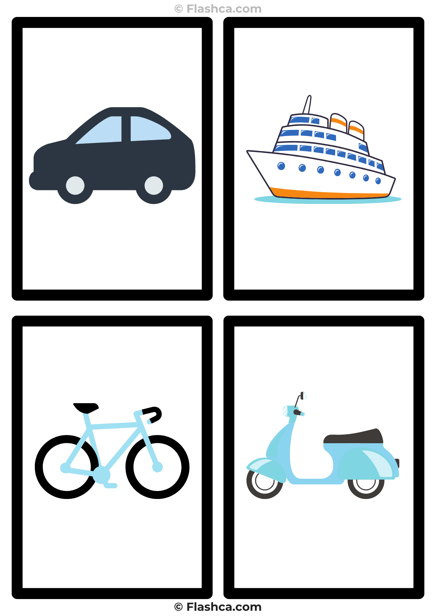 Transportation Flashcards (Images only)