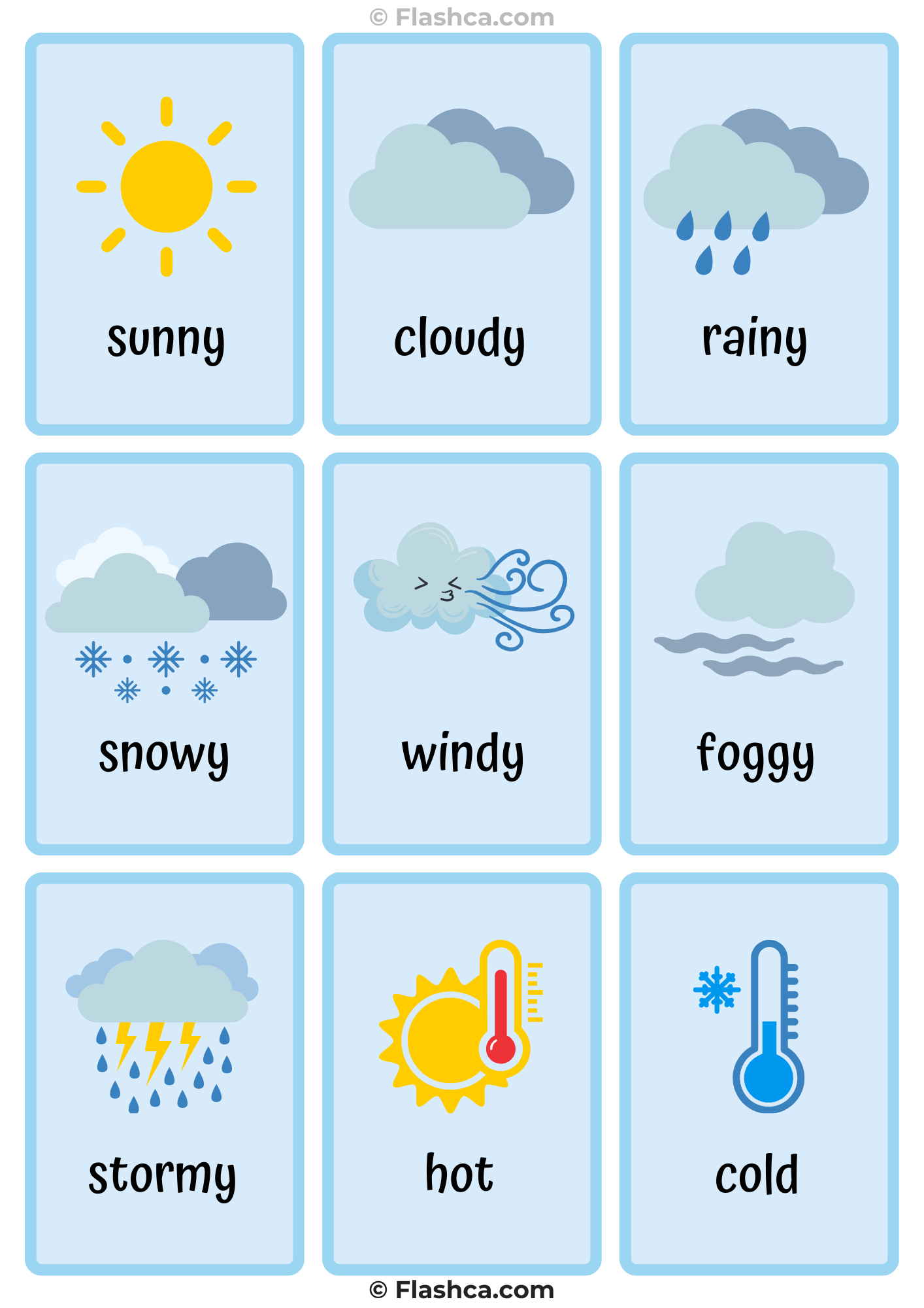 Weather Flashcards (9 cards)