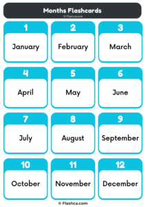 Months of the Year Flashcards