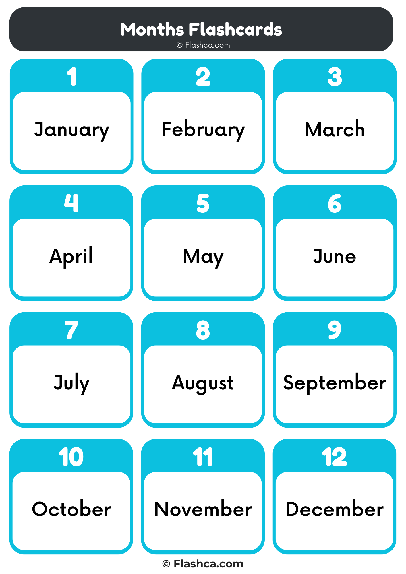 Months of the Year Flashcards