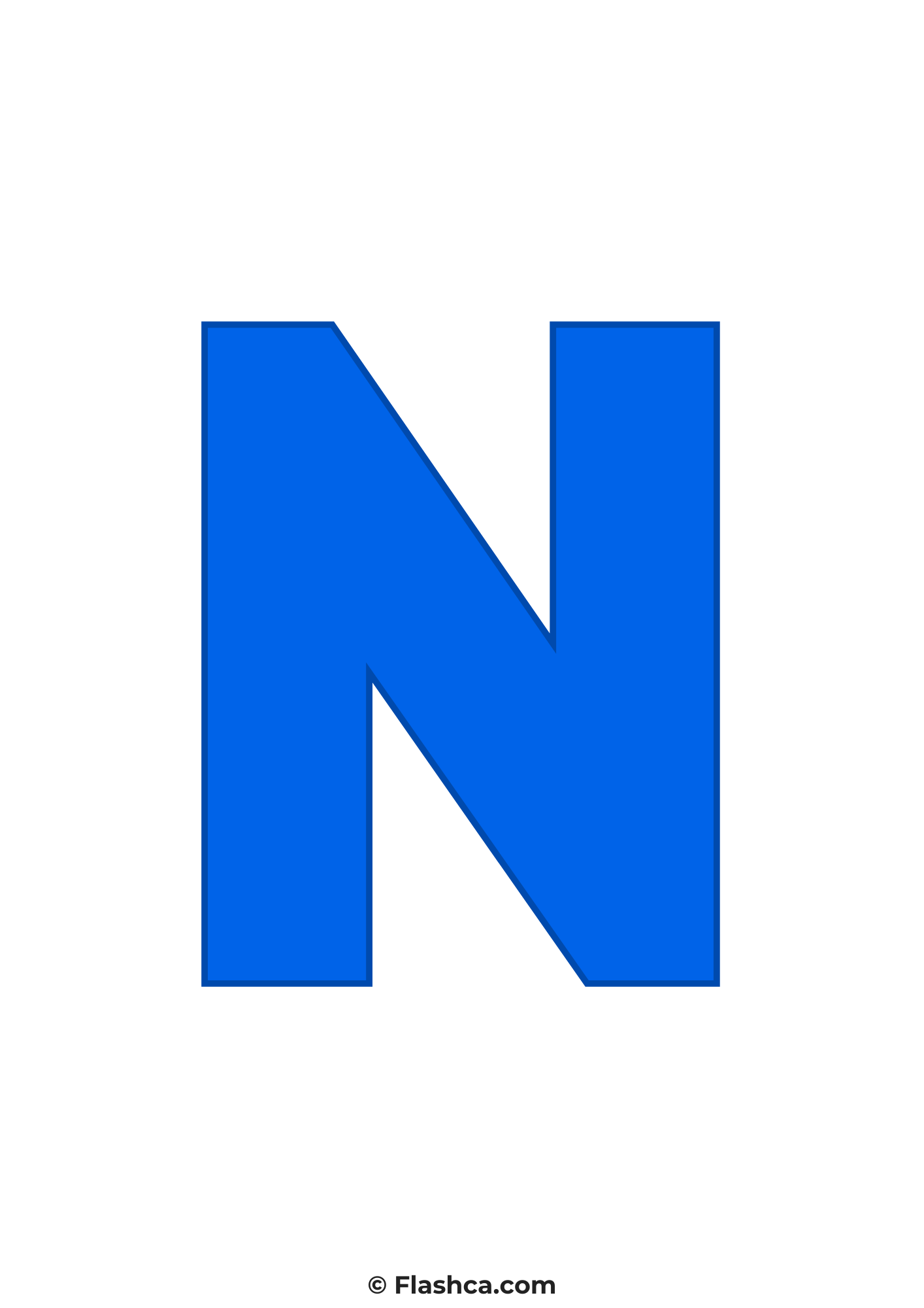 Blue letter n Blue letter n