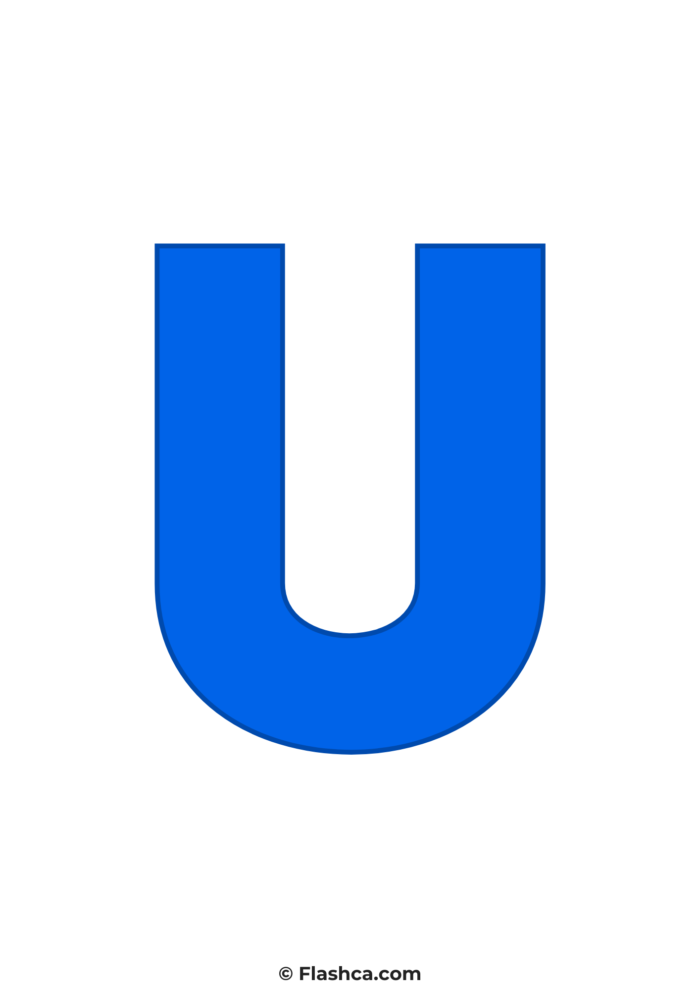 Blue letter u Blue letter u