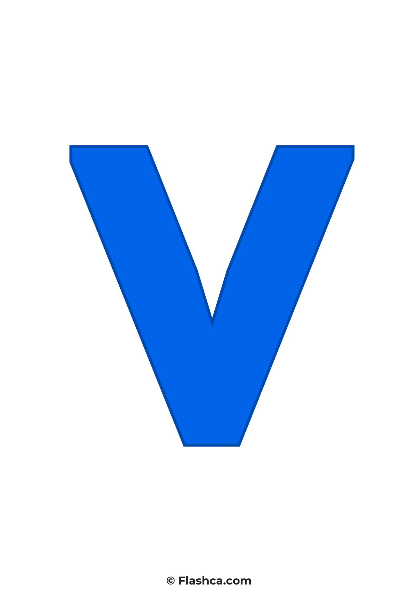 Blue letter v Blue letter v