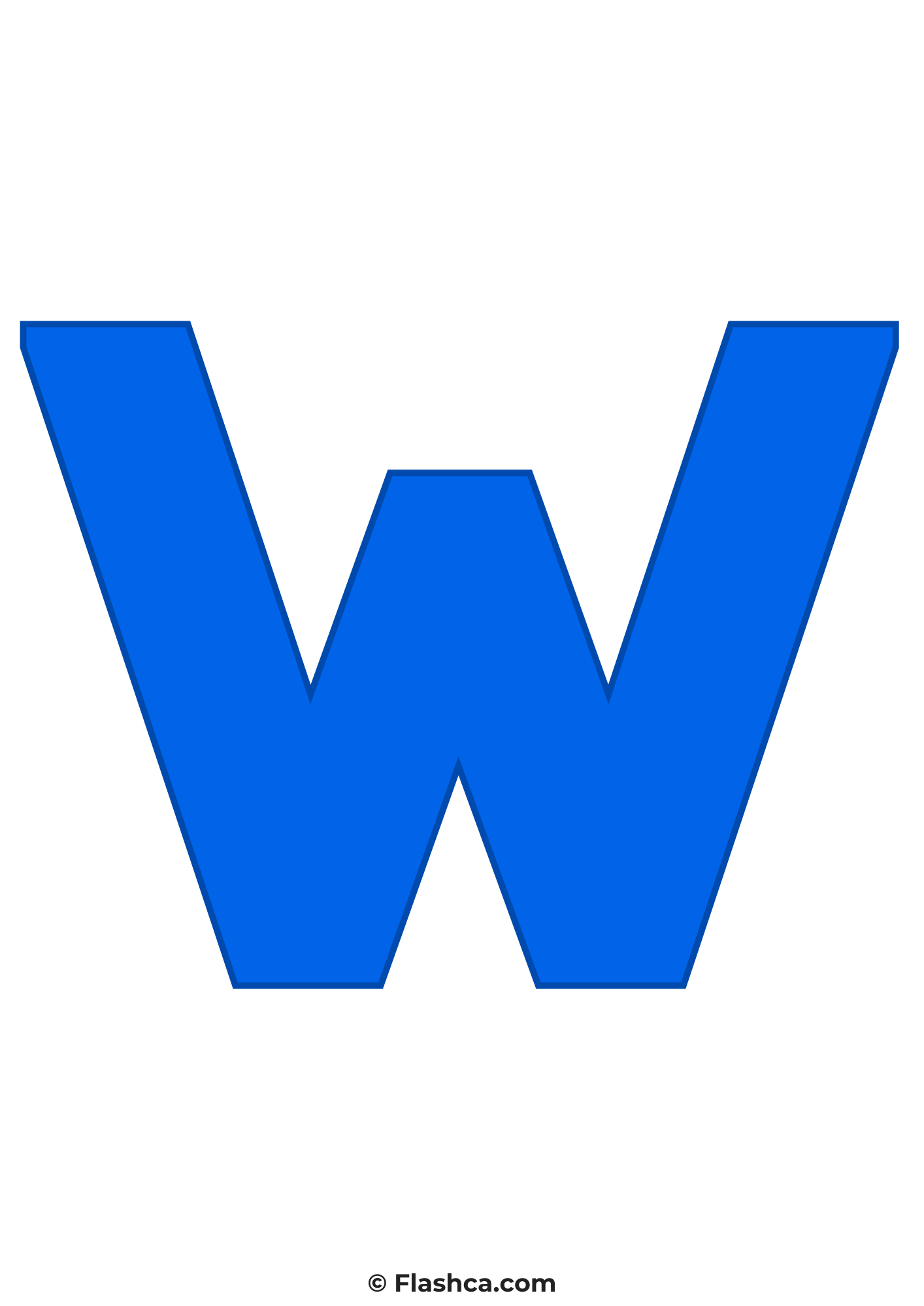 Blue letter w Blue letter w