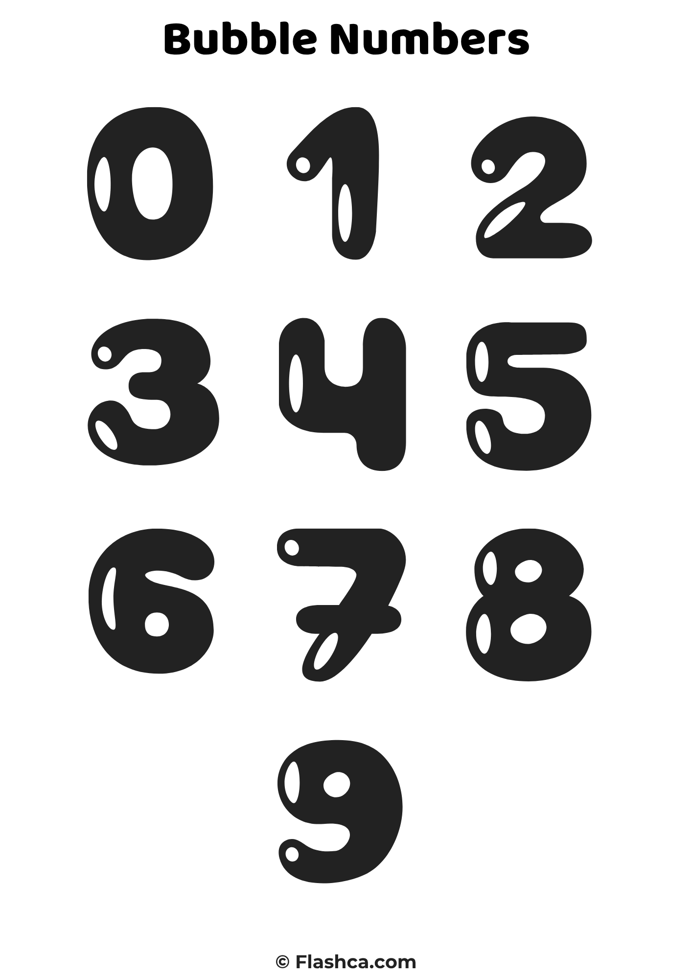 Bubble Numbers set 3
