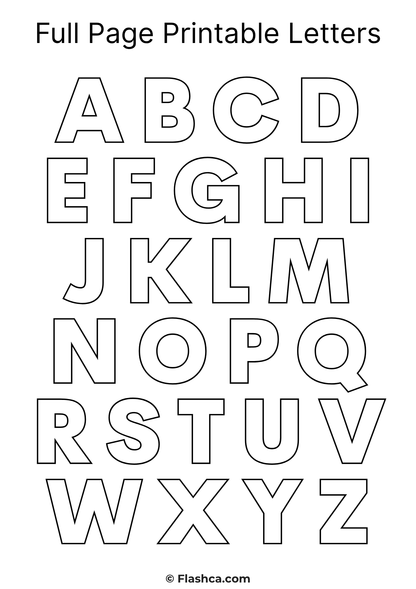 Full Page Printable Letters Full Page Printable Letters A-Z