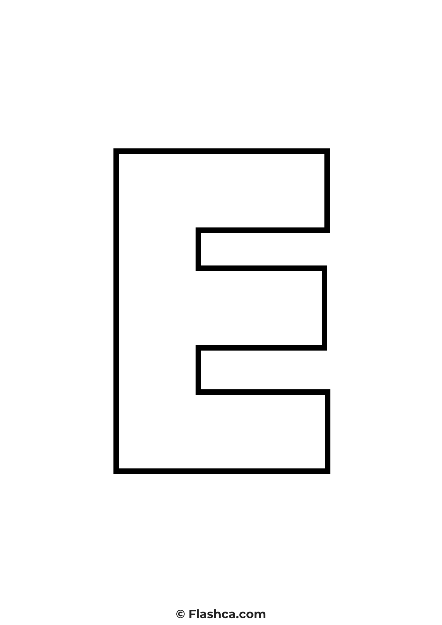Large letter e print letter e print