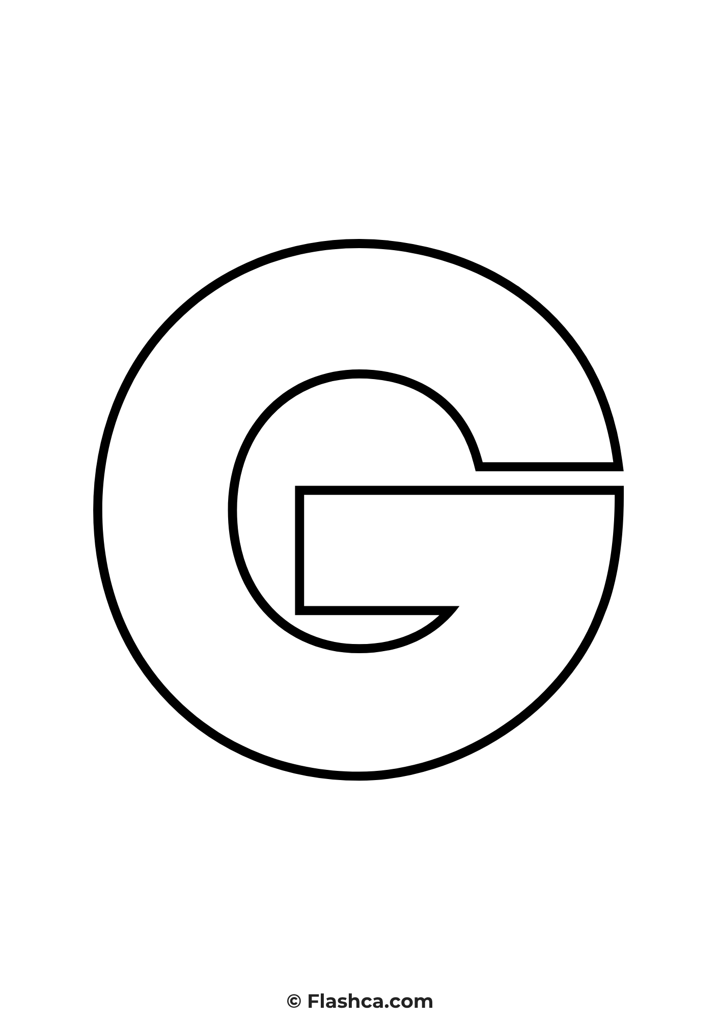 Large letter g print letter g print