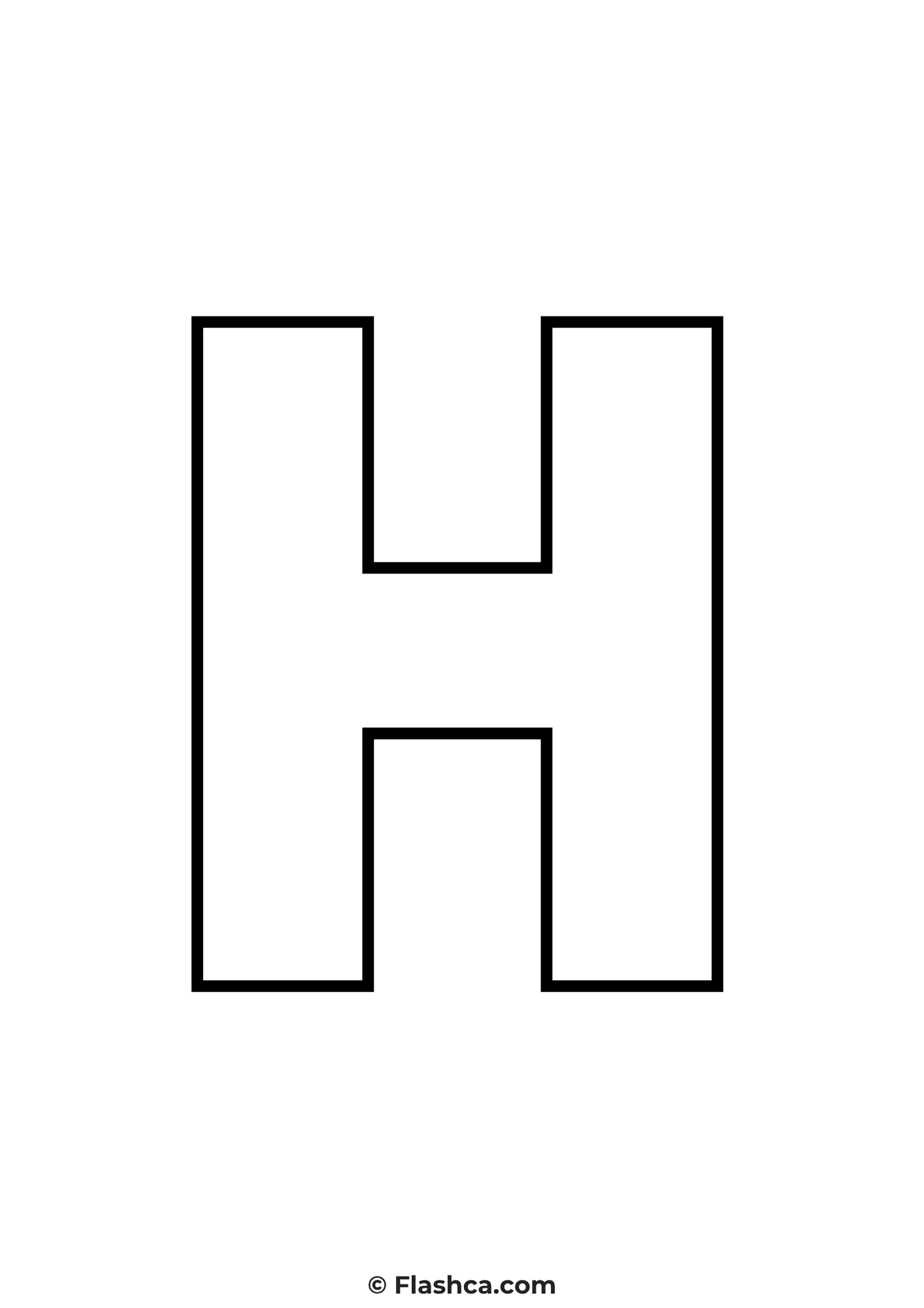 Large letter h print letter h print