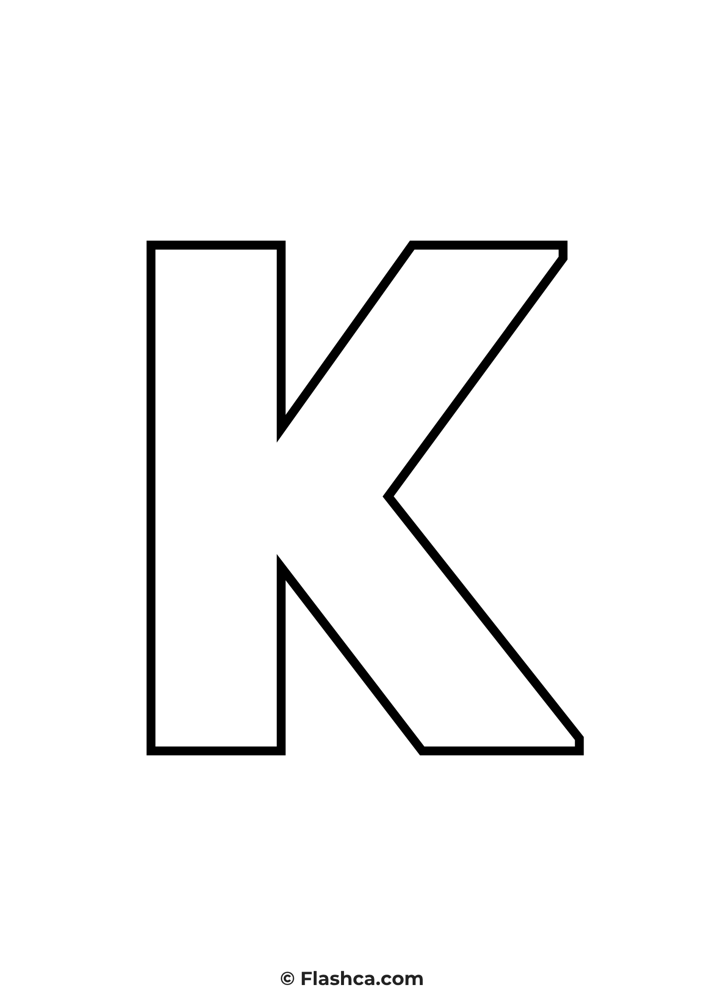 Large letter k print letter k print