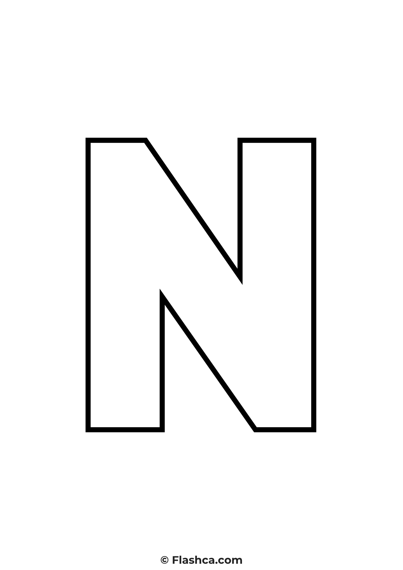 Large letter n print letter n print