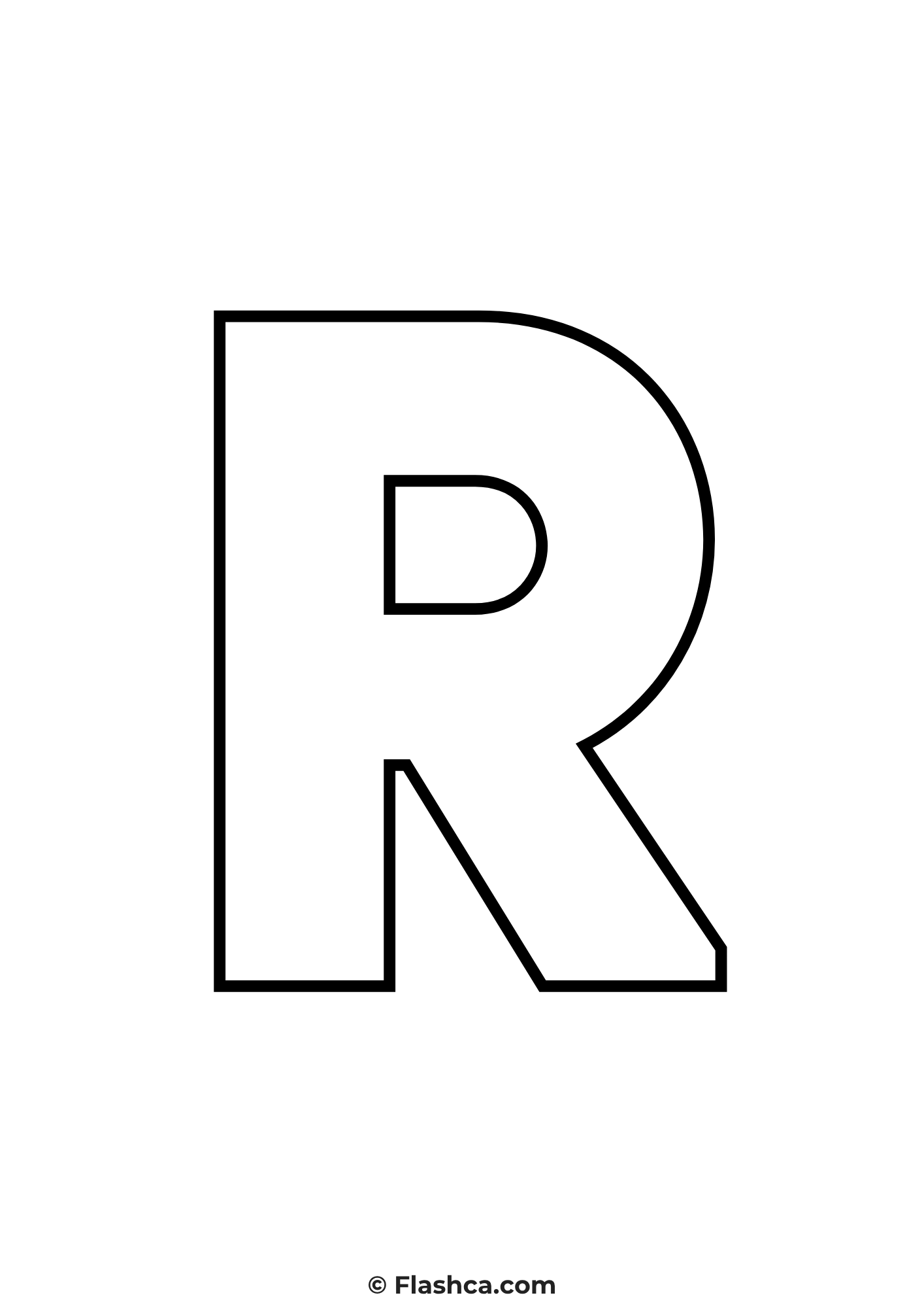 Large letter r print letter r print