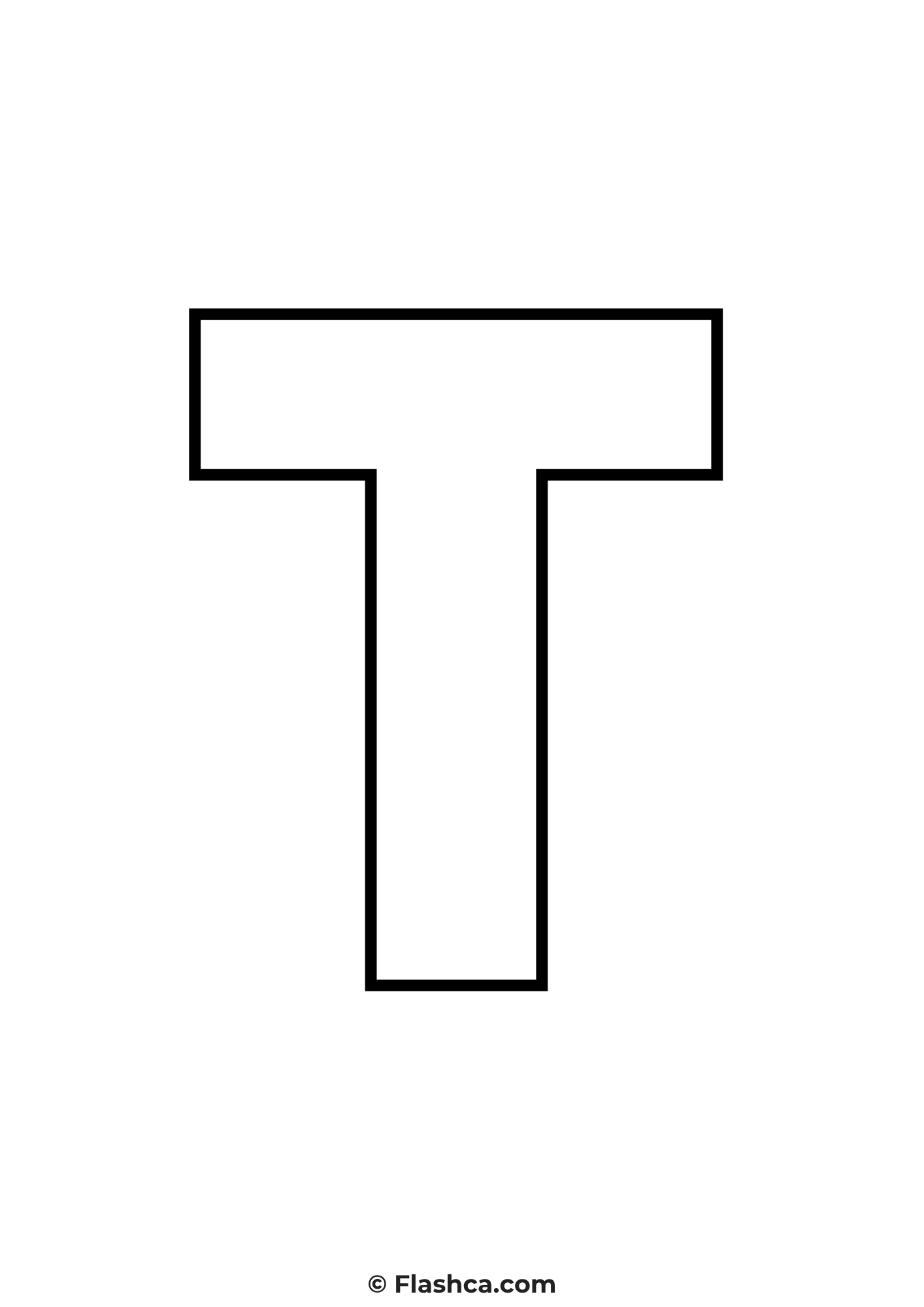 Large letter t print letter t print