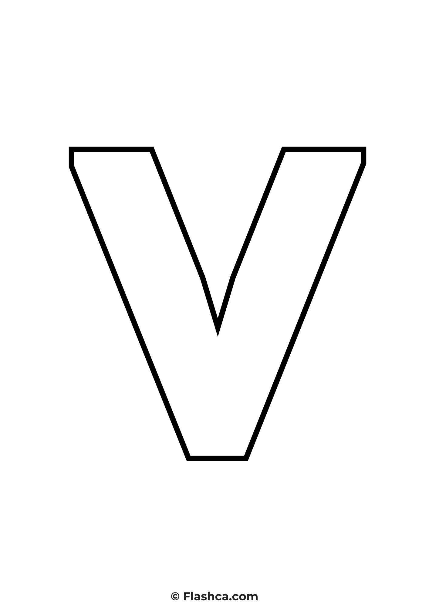 Large letter v print letter v print