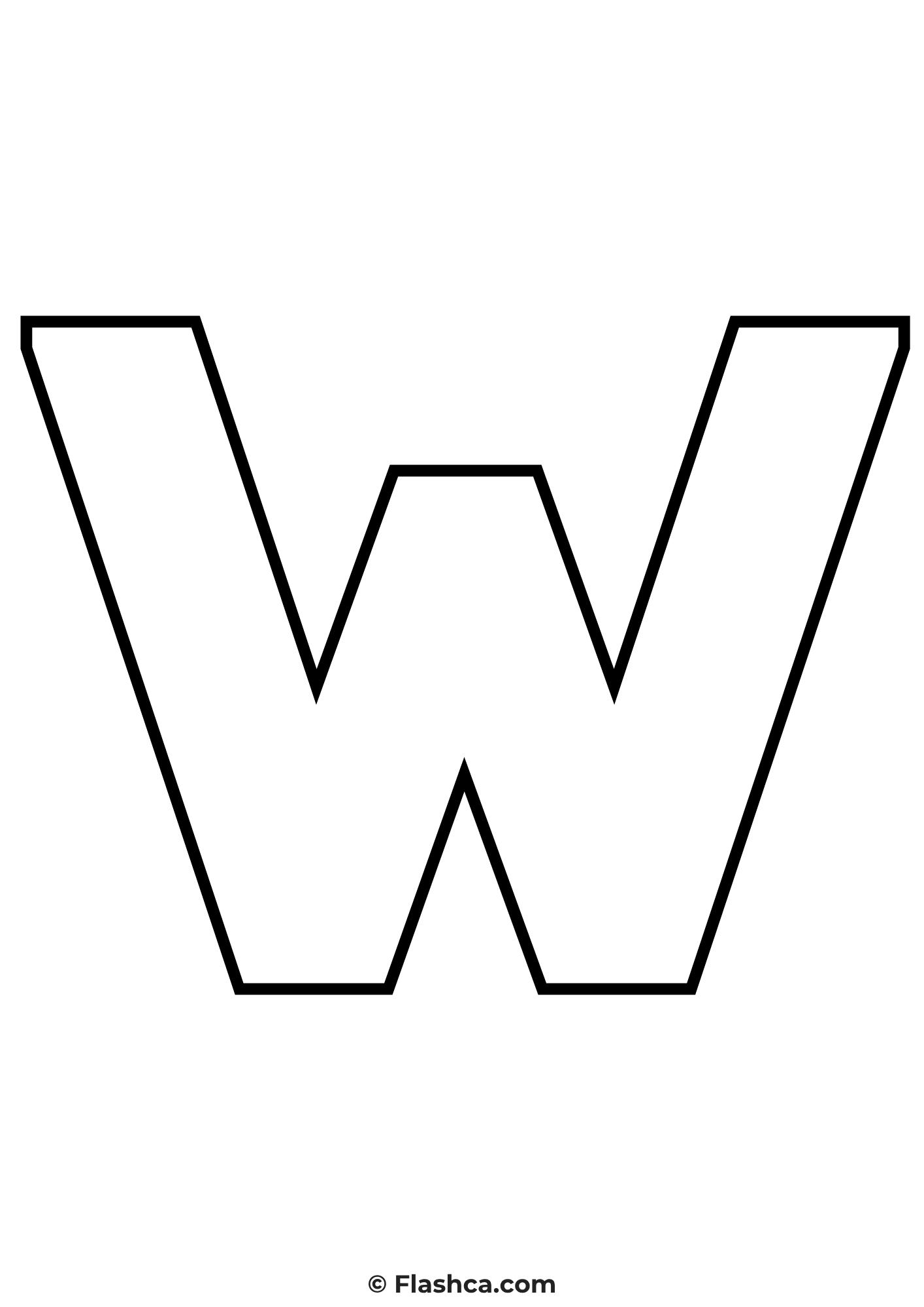 Large letter w print letter w print
