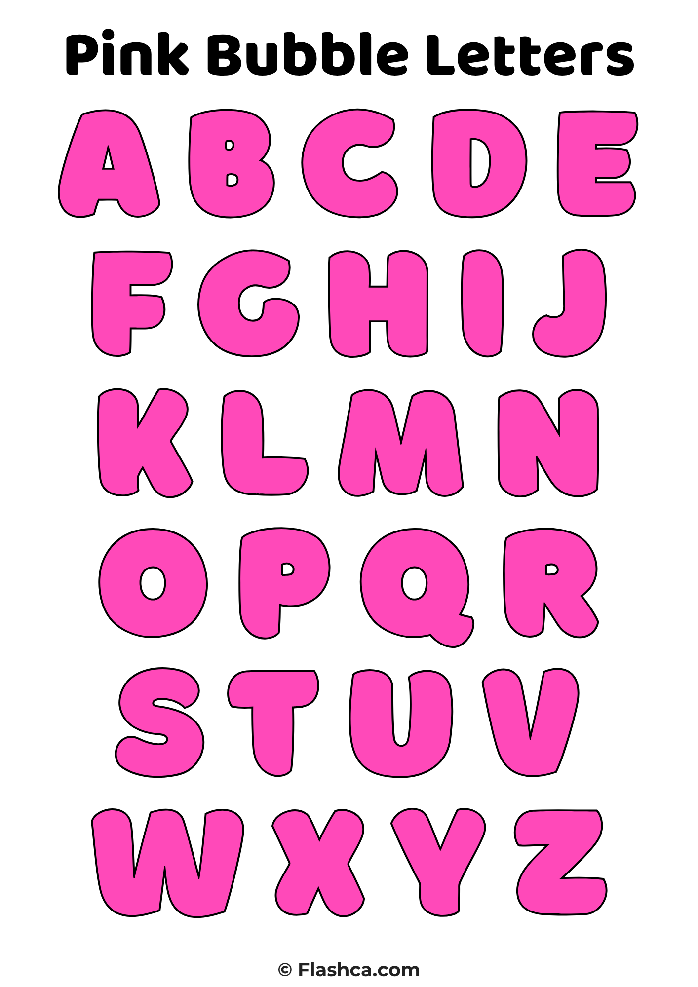 Pink Bubble Letters