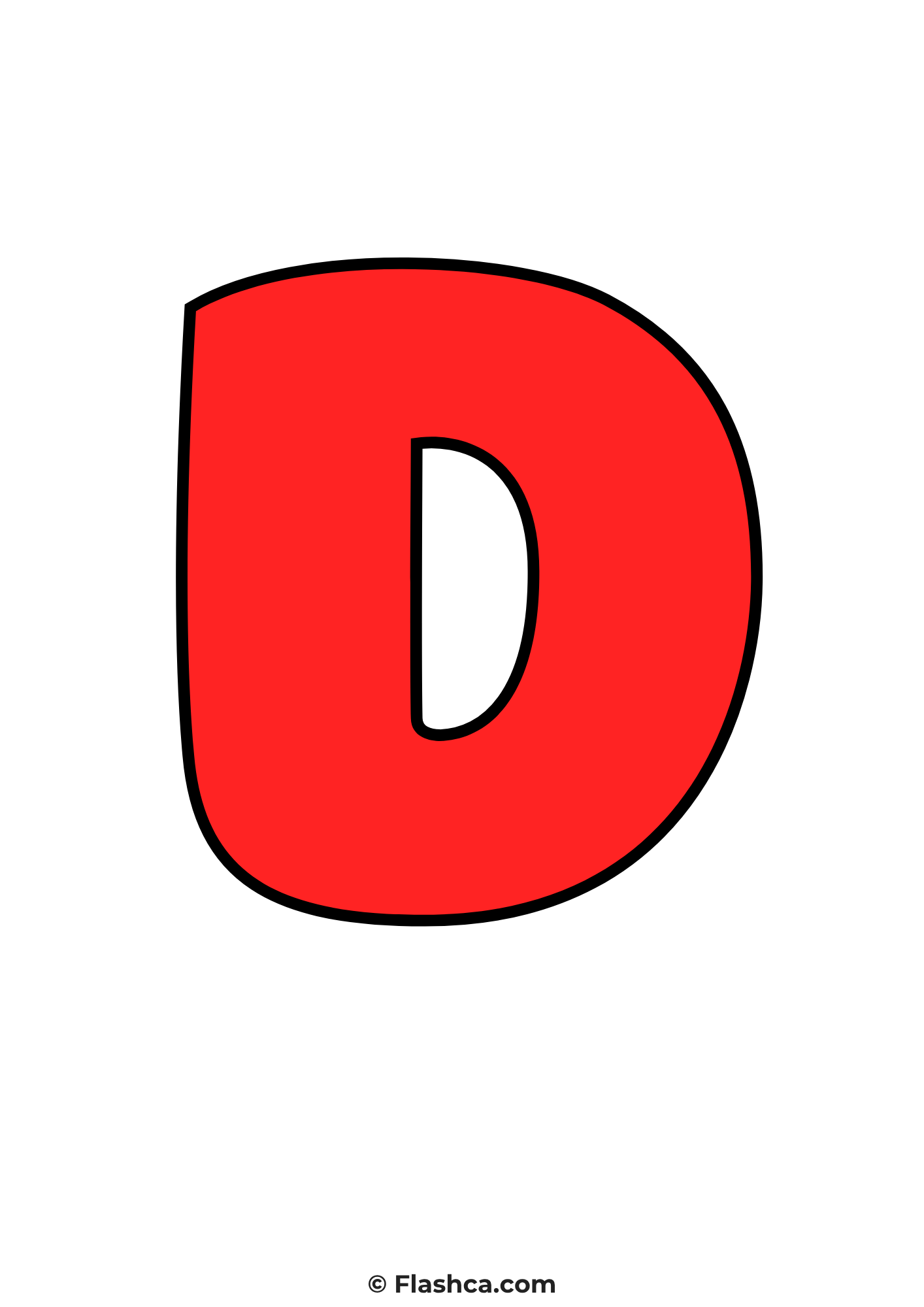Red bubble letter d