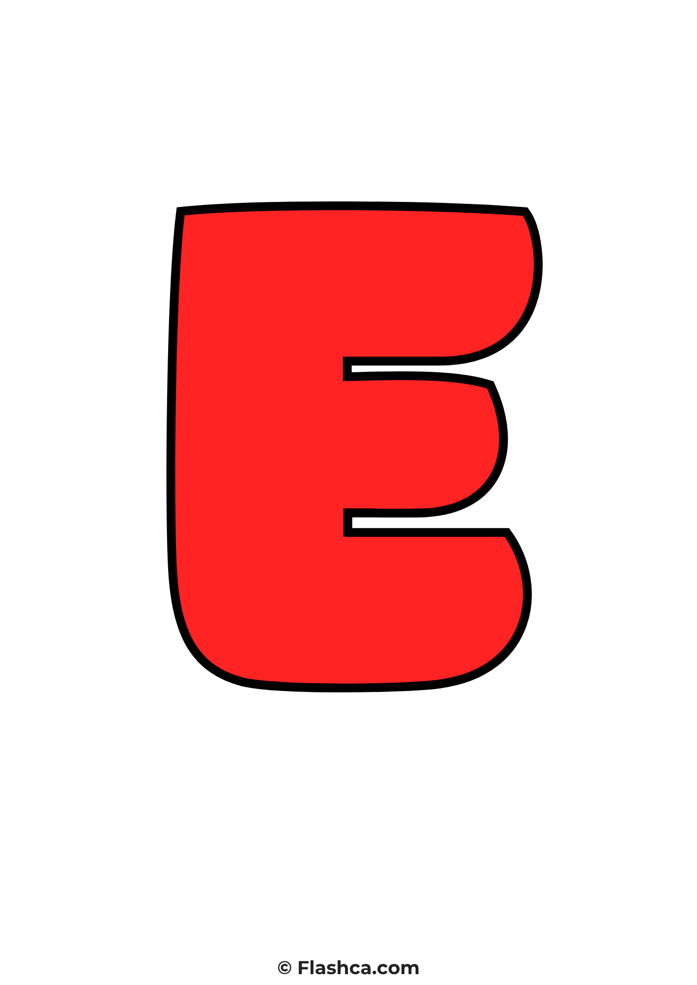 Red bubble letter e