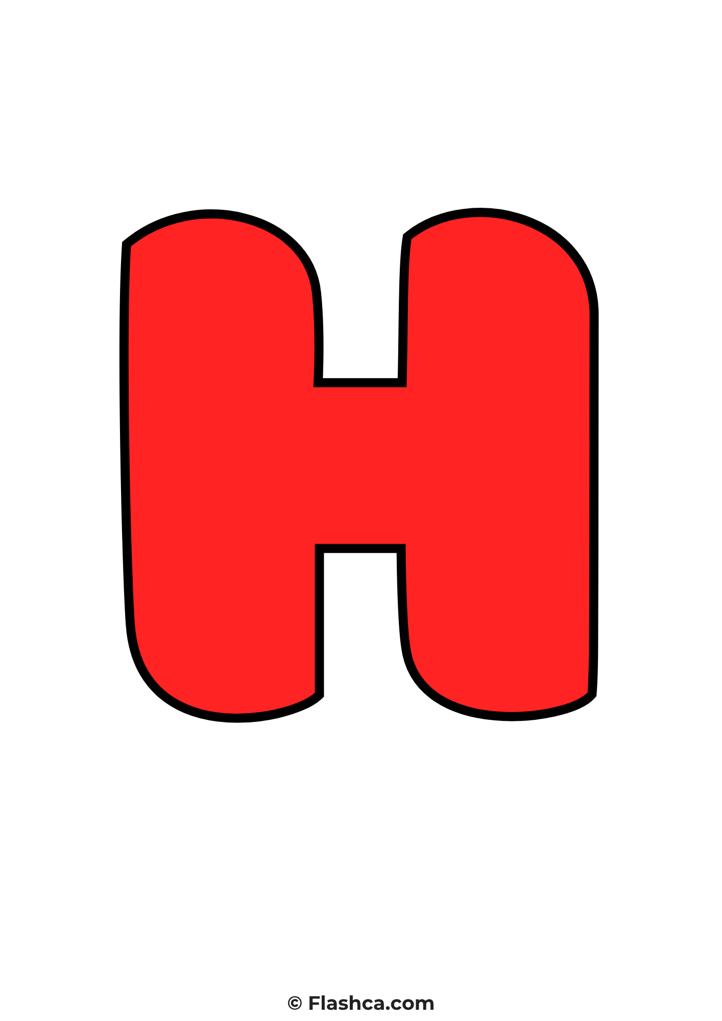 Red bubble letter h