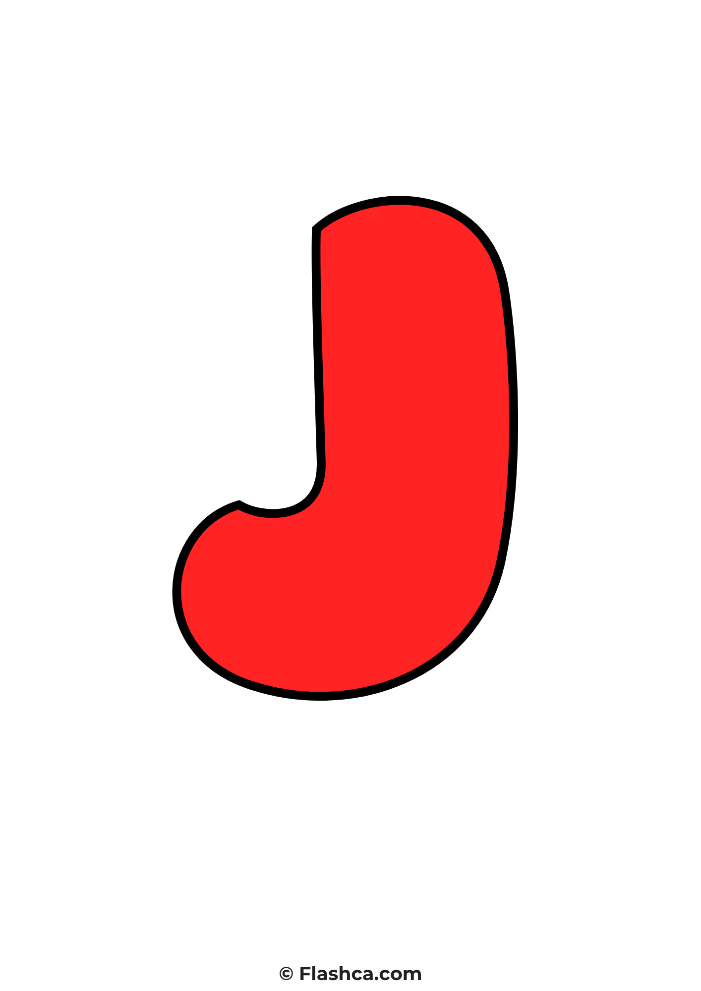Red bubble letter j