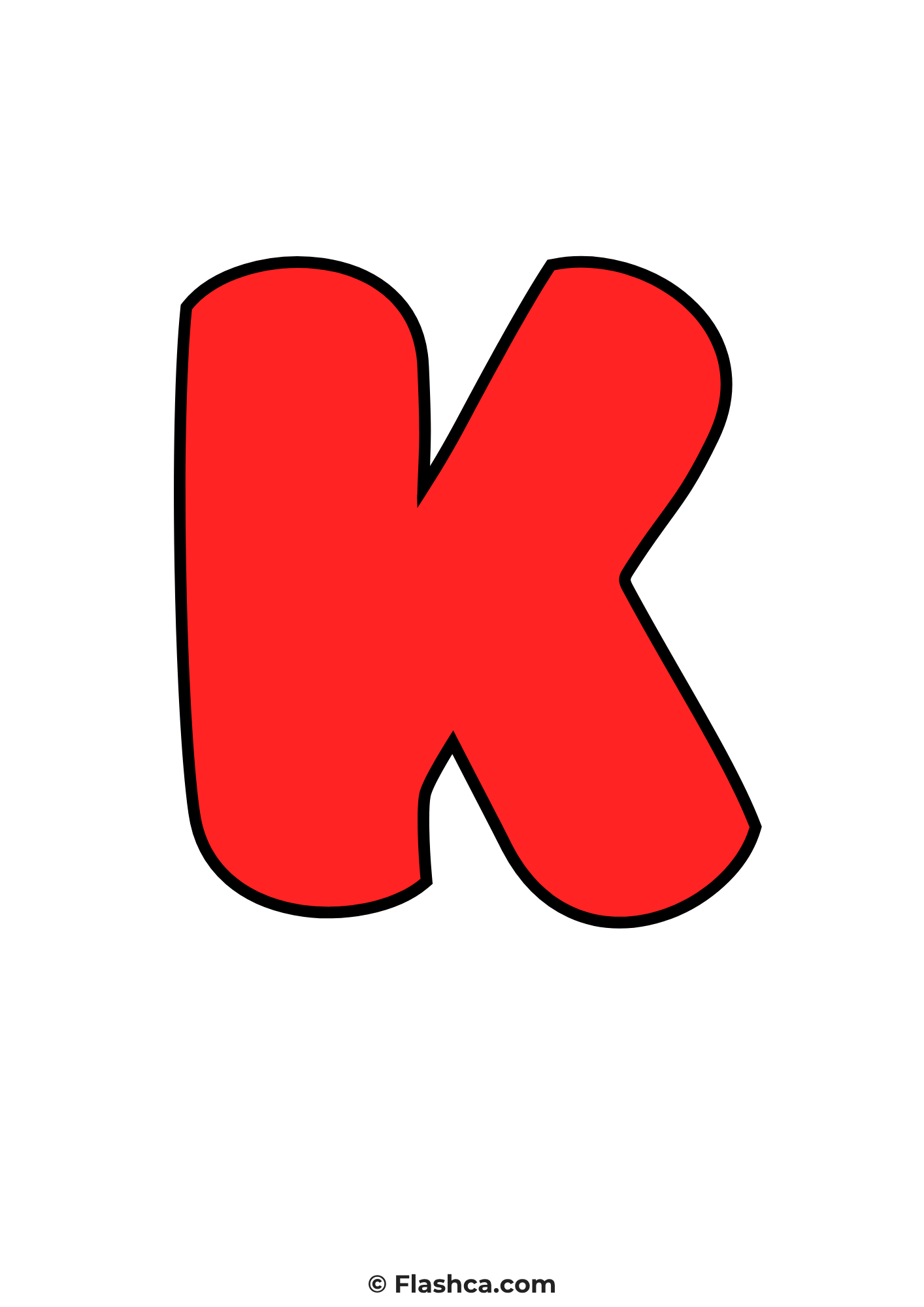 Red bubble letter k