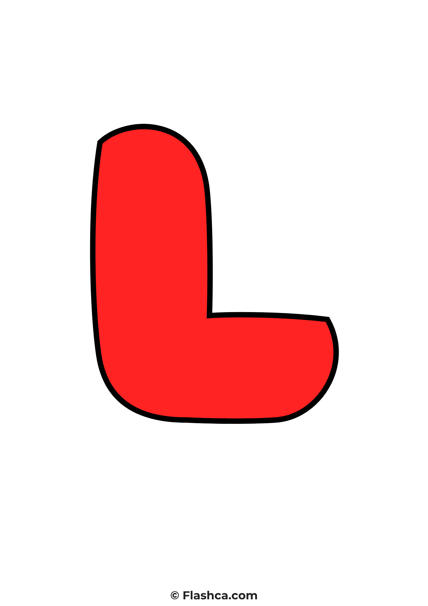 Red bubble letter l