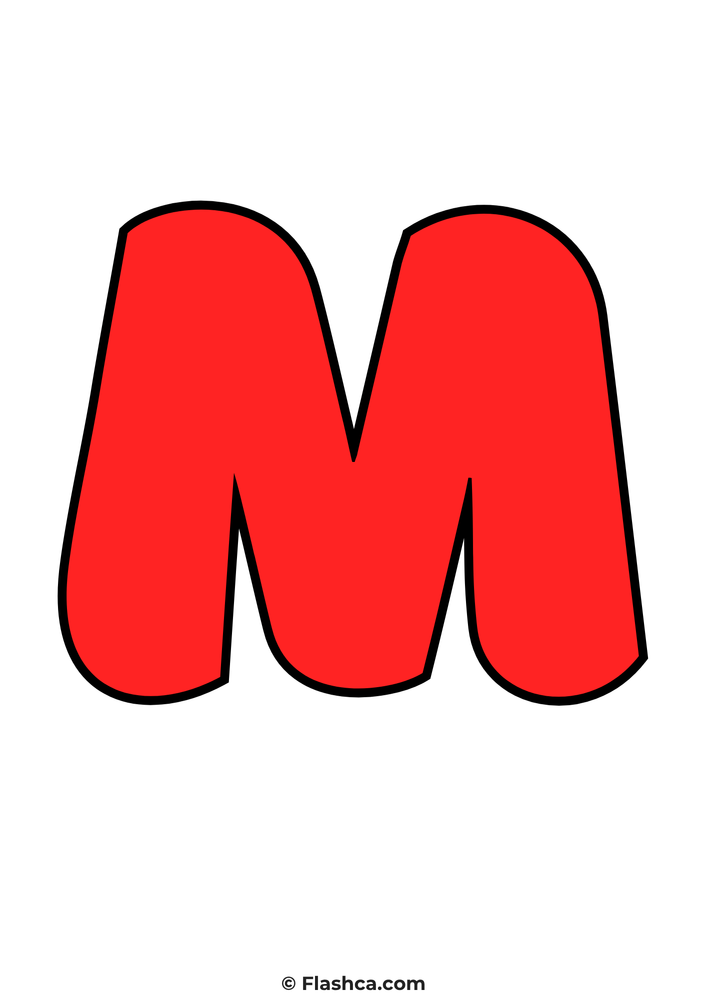 Red bubble letter m