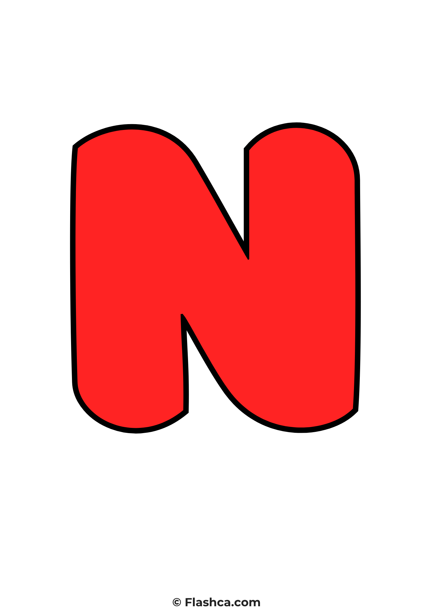 Red bubble letter n