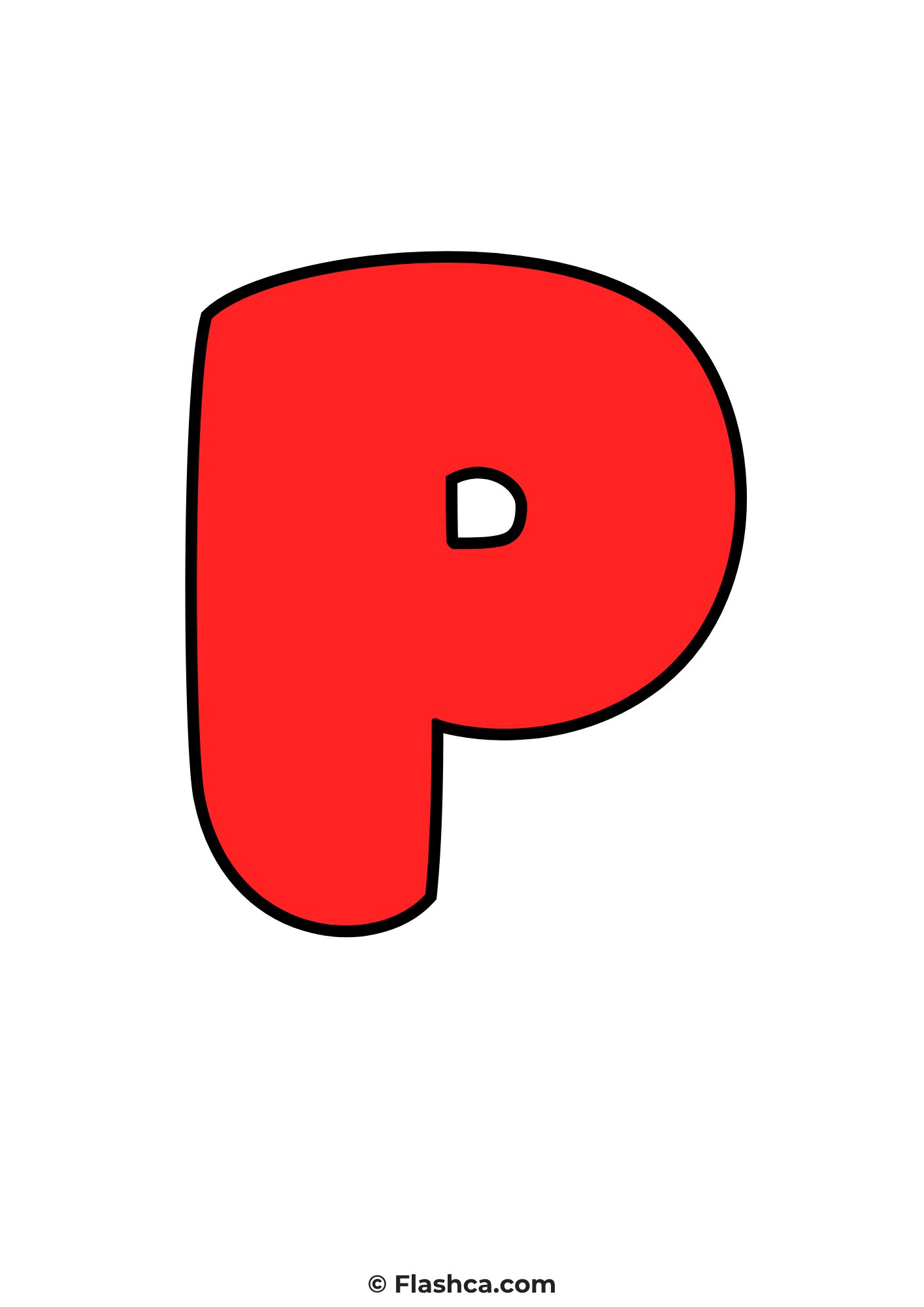 Red bubble letter p