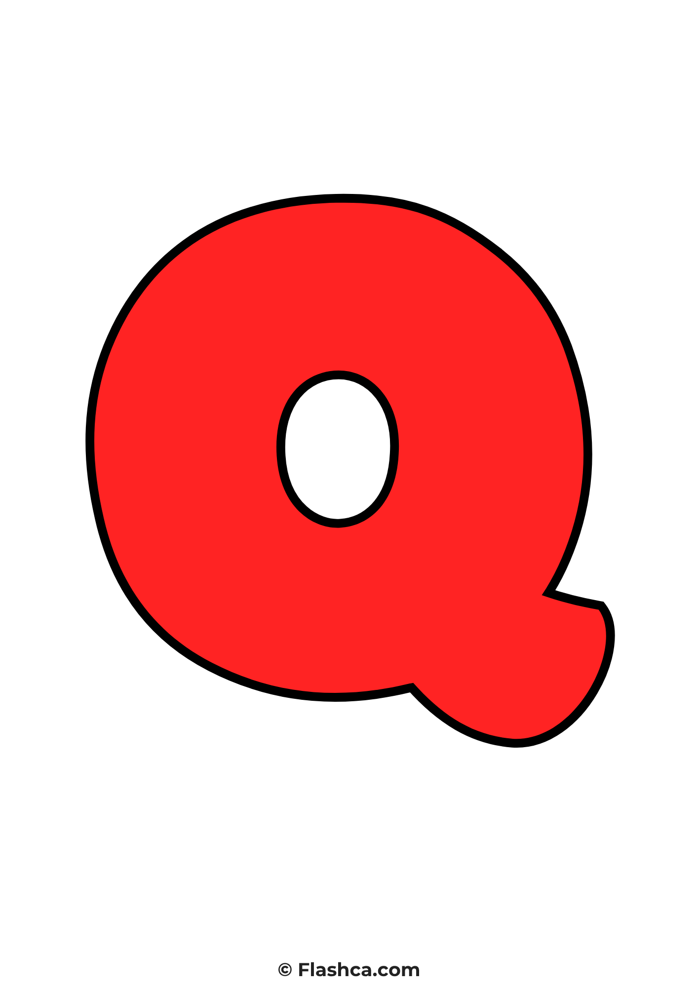 Red bubble letter q