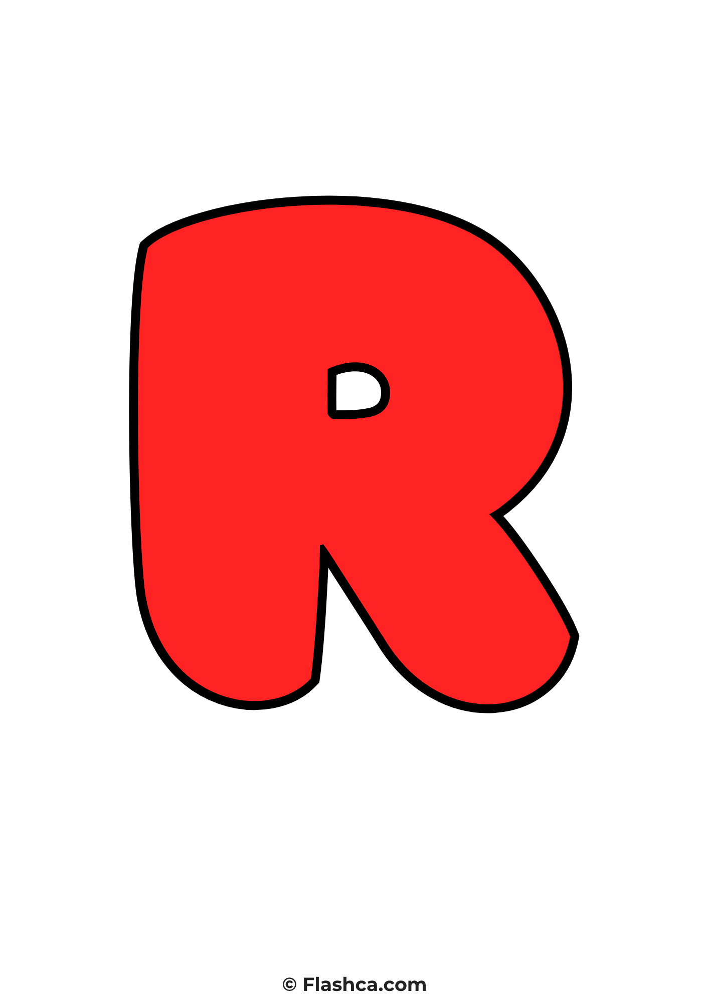 Red bubble letter r