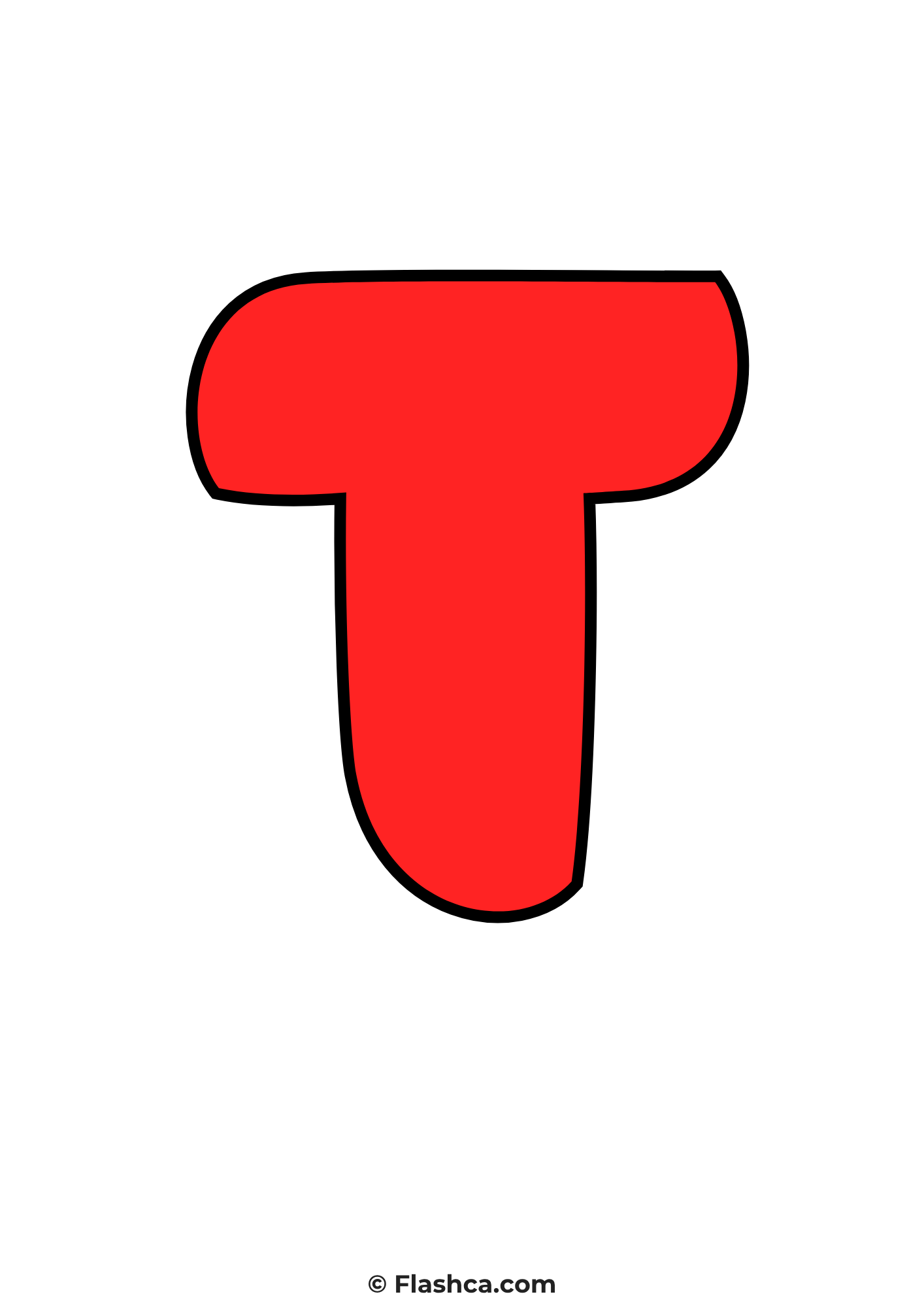 Red bubble letter t