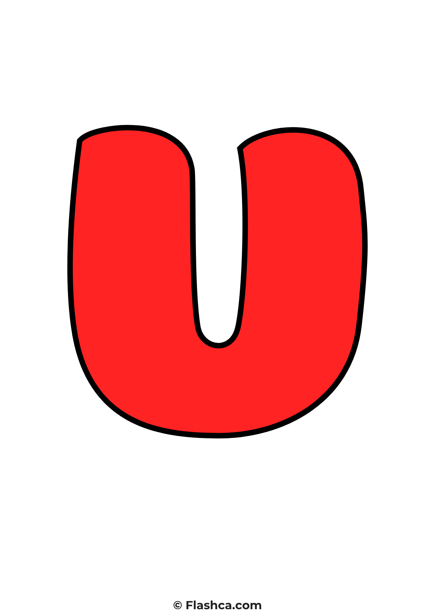 Red bubble letter u