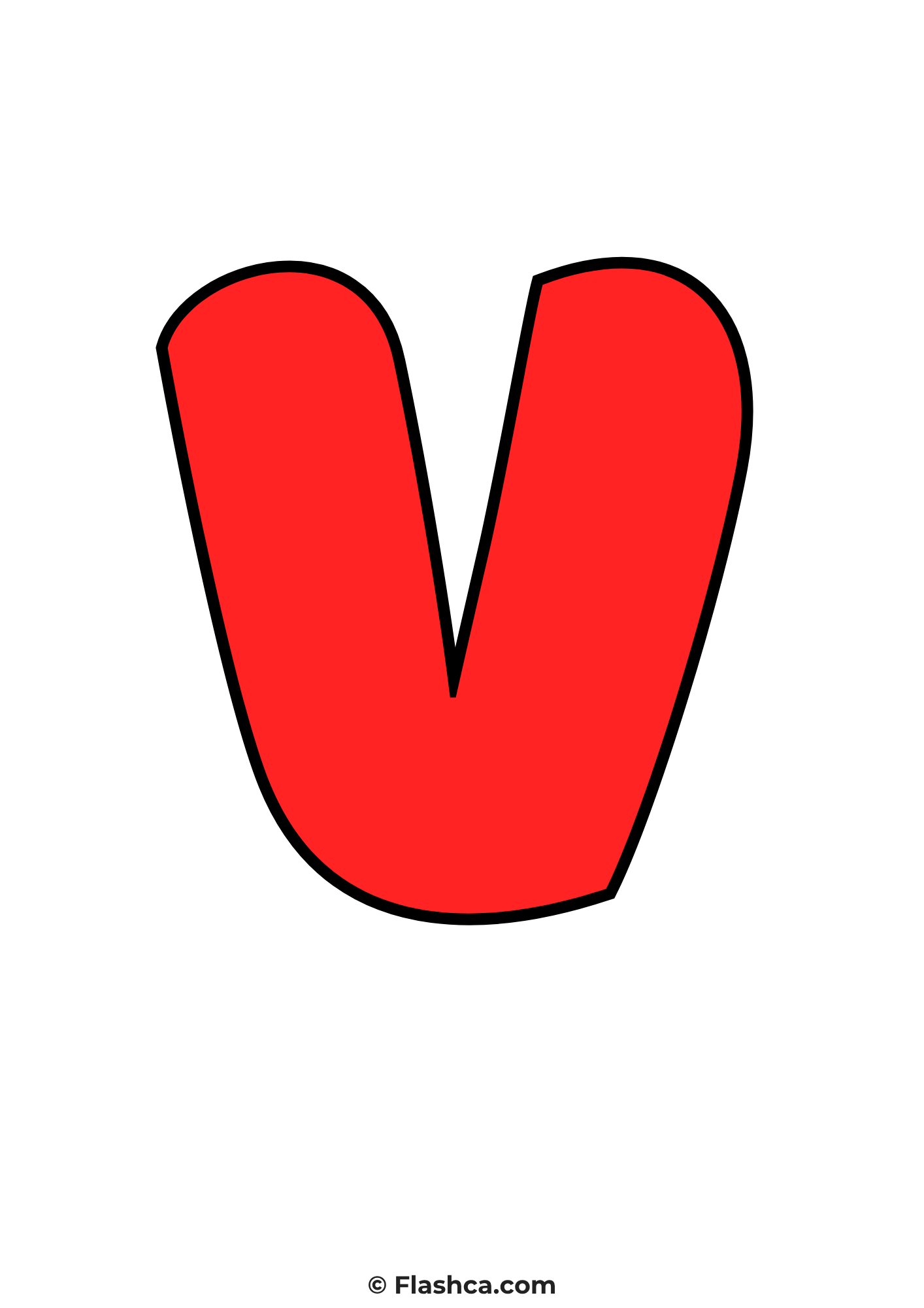 Red bubble letter v