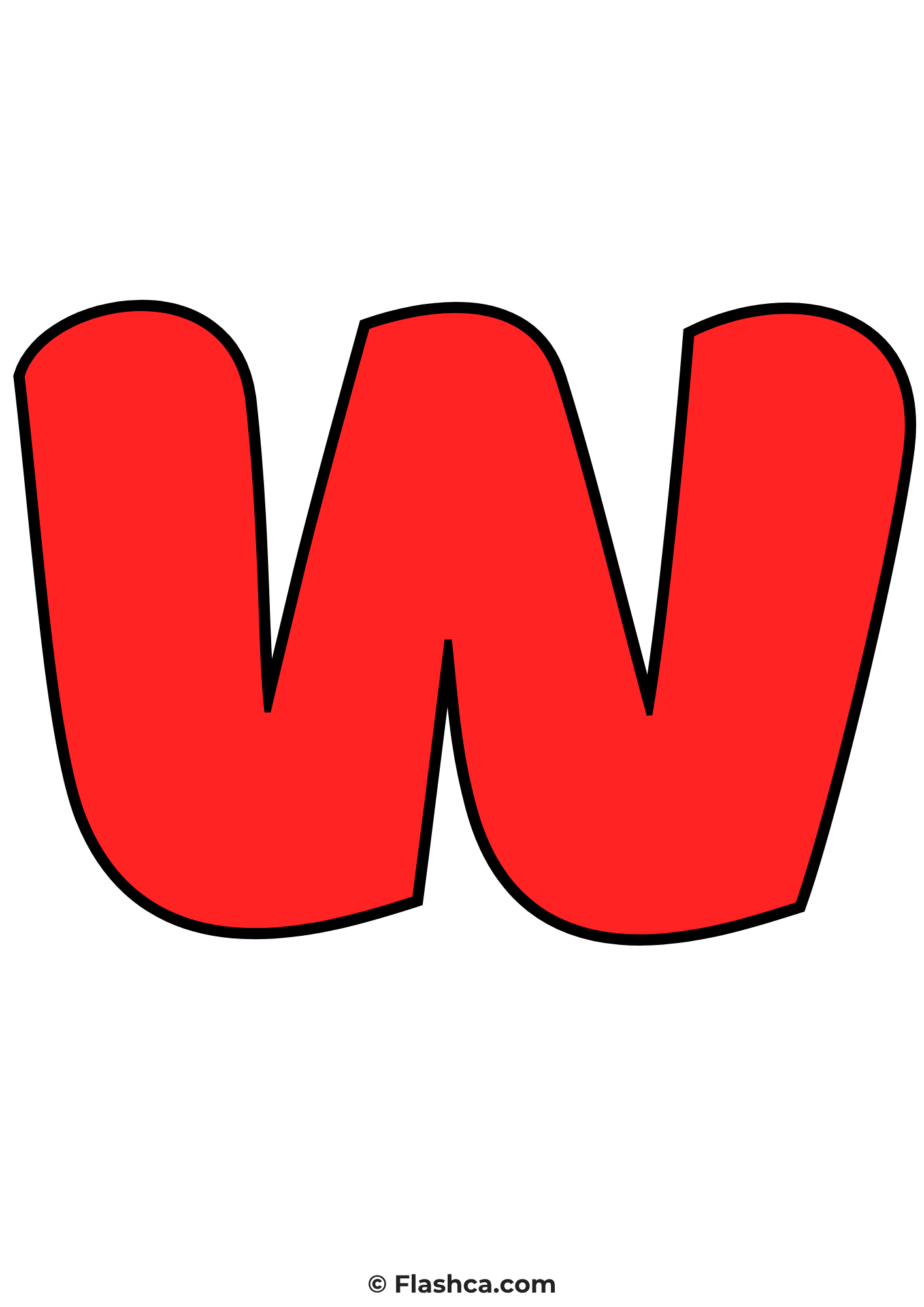 Red bubble letter w