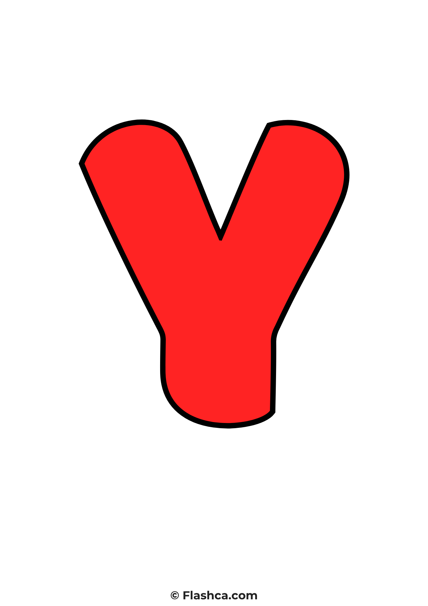 Red bubble letter y