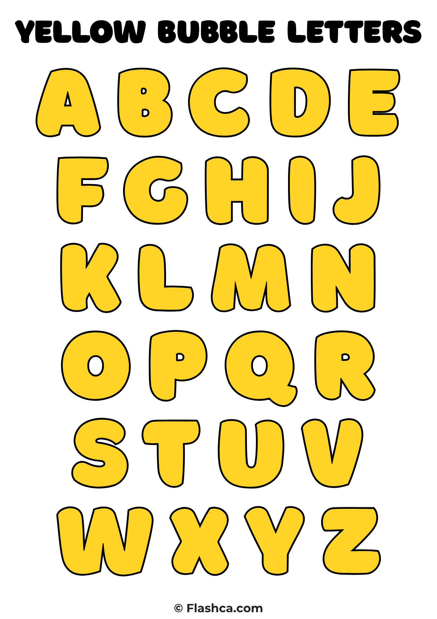 Yellow Bubble Letters