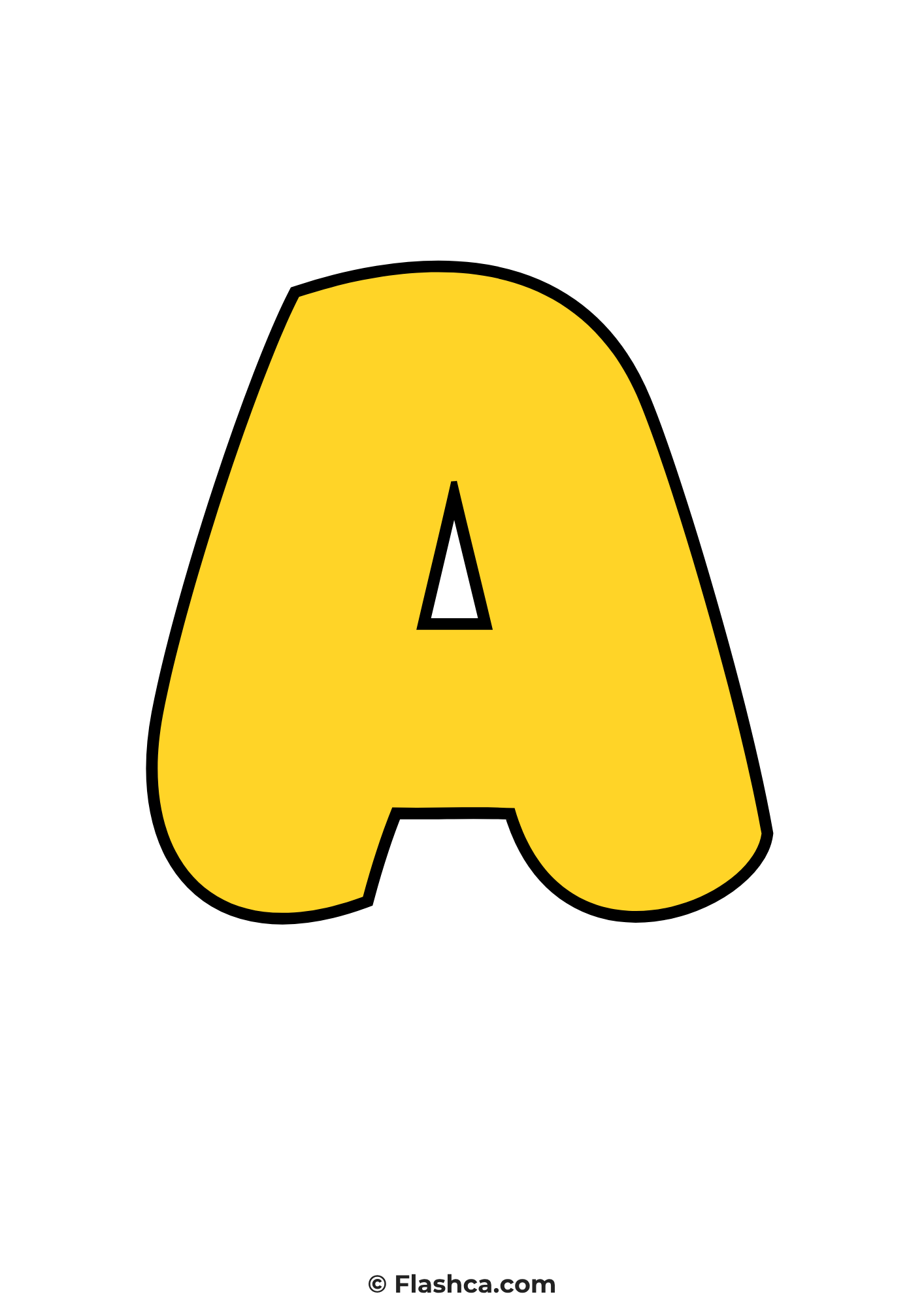 Yellow bubble letter a Yellow bubble letter a