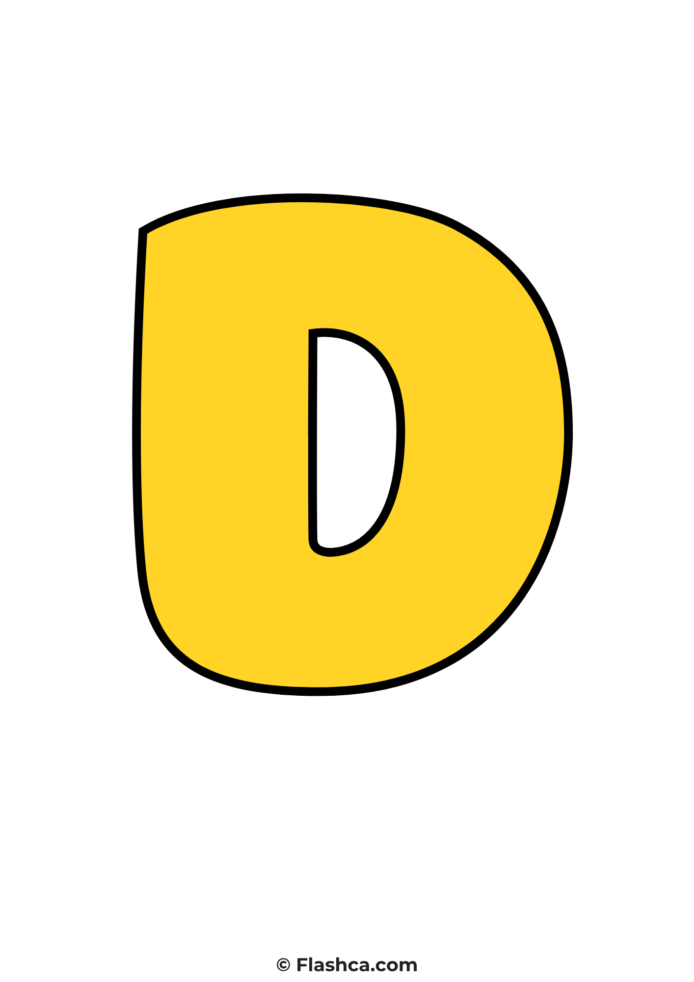 Yellow bubble letter d Yellow bubble letter d