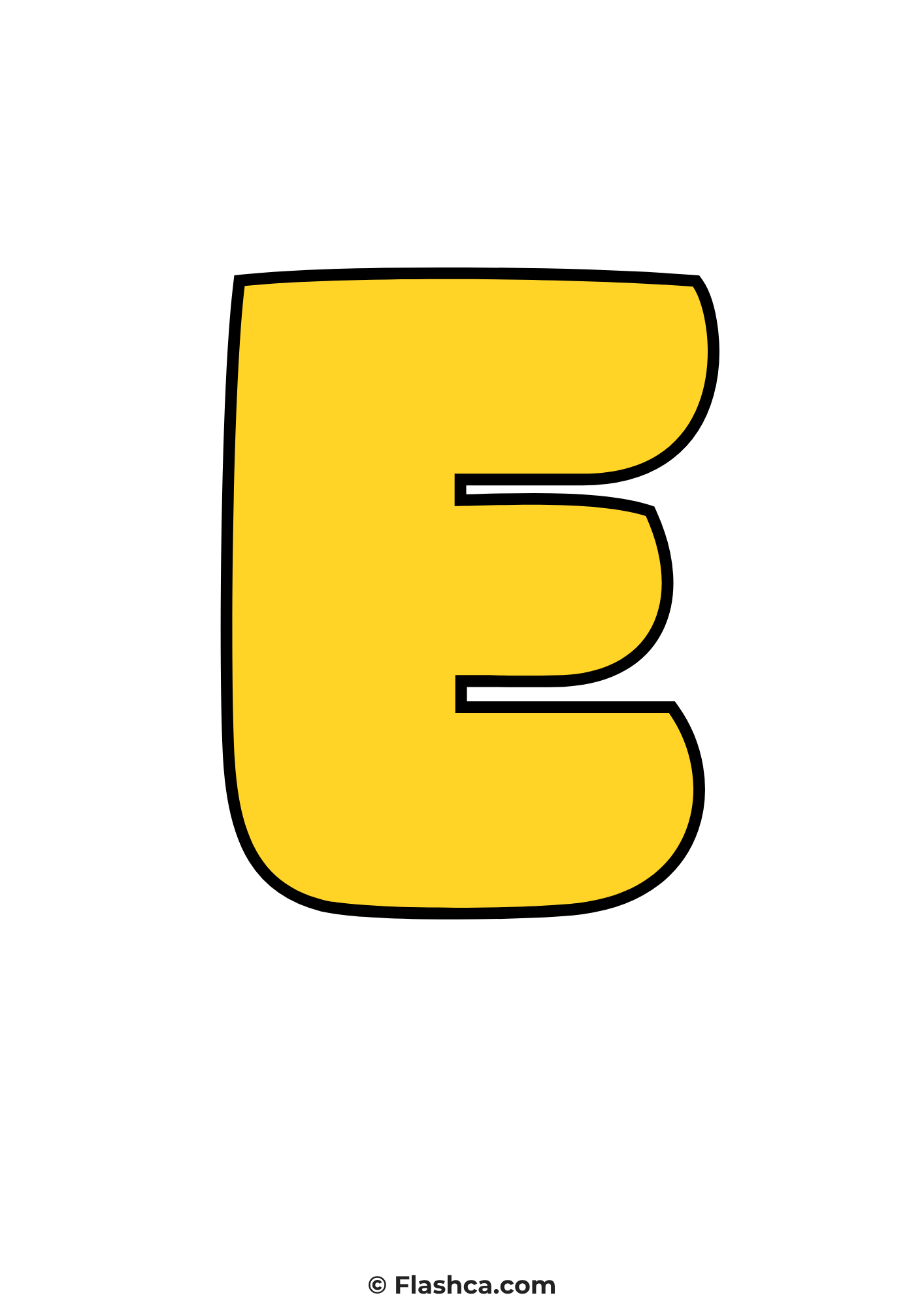 Yellow bubble letter e Yellow bubble letter e