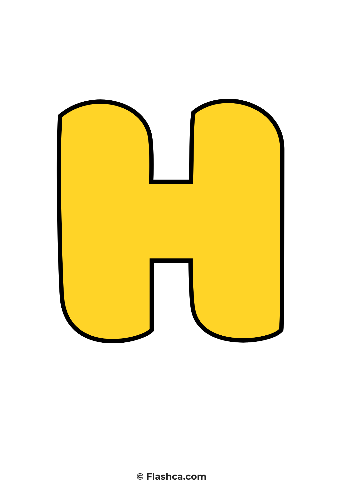 Yellow bubble letter h Yellow bubble letter h