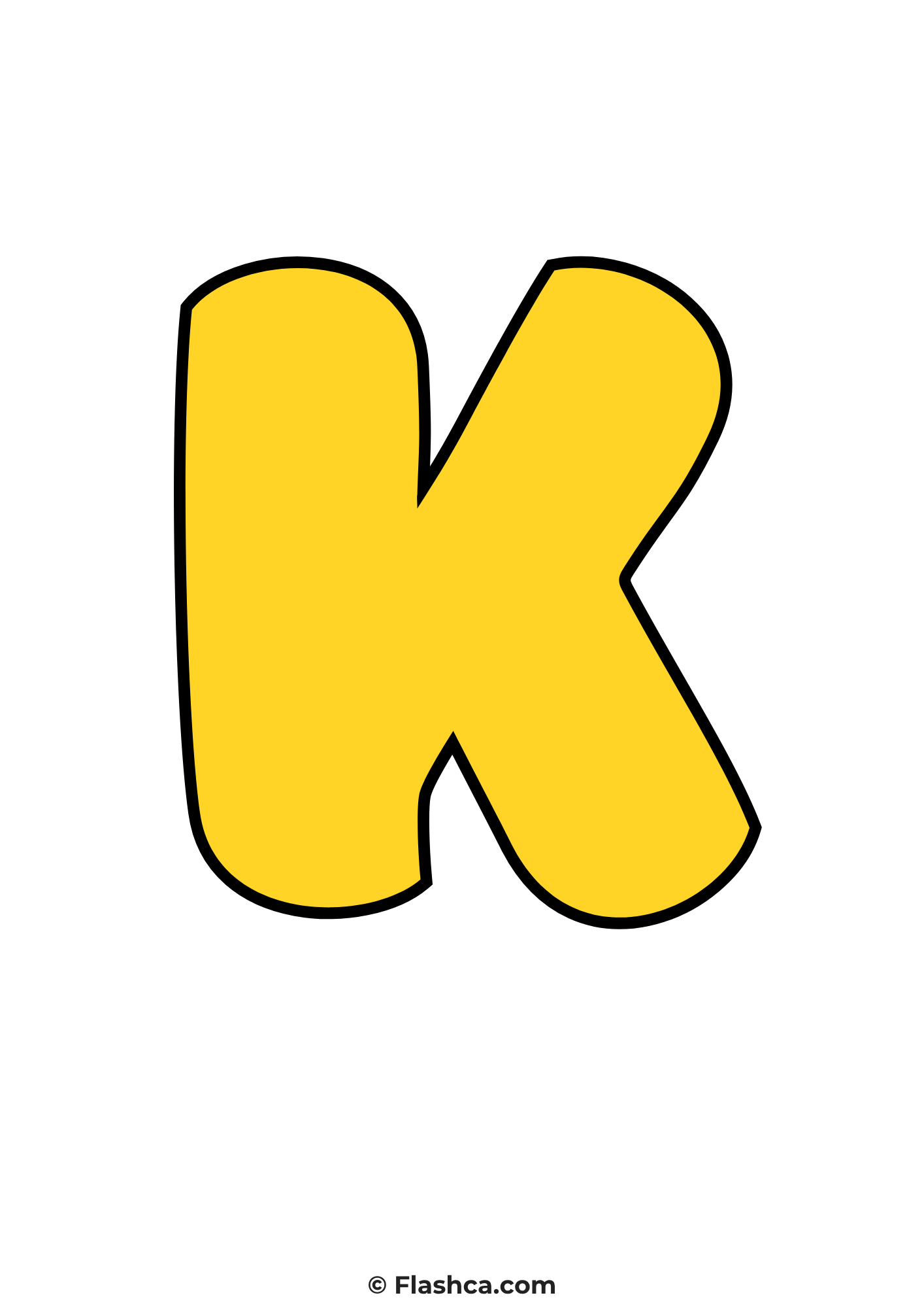 Yellow bubble letter k Yellow bubble letter k
