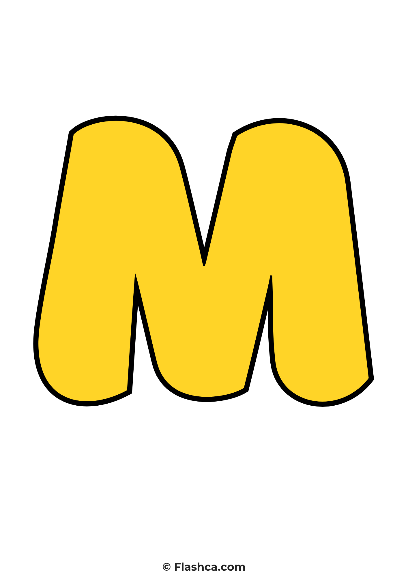 Yellow bubble letter m Yellow bubble letter m