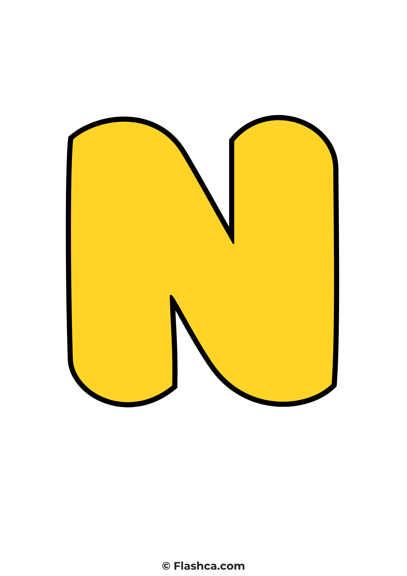 Yellow bubble letter n Yellow bubble letter n
