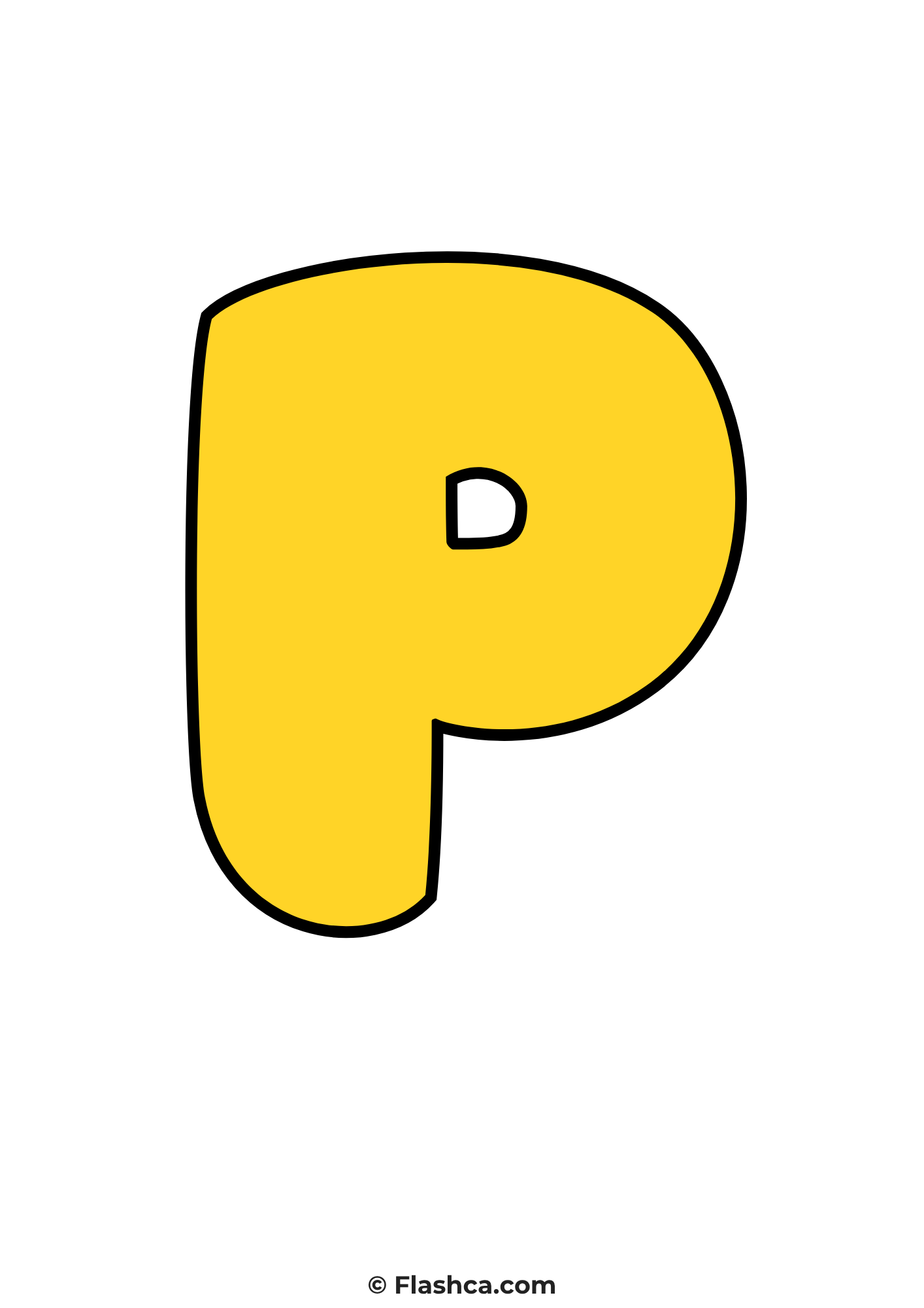 Yellow bubble letter p Yellow bubble letter p