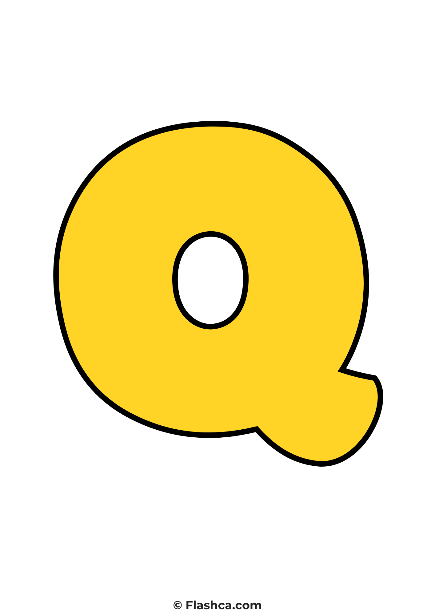 Yellow bubble letter q Yellow bubble letter q